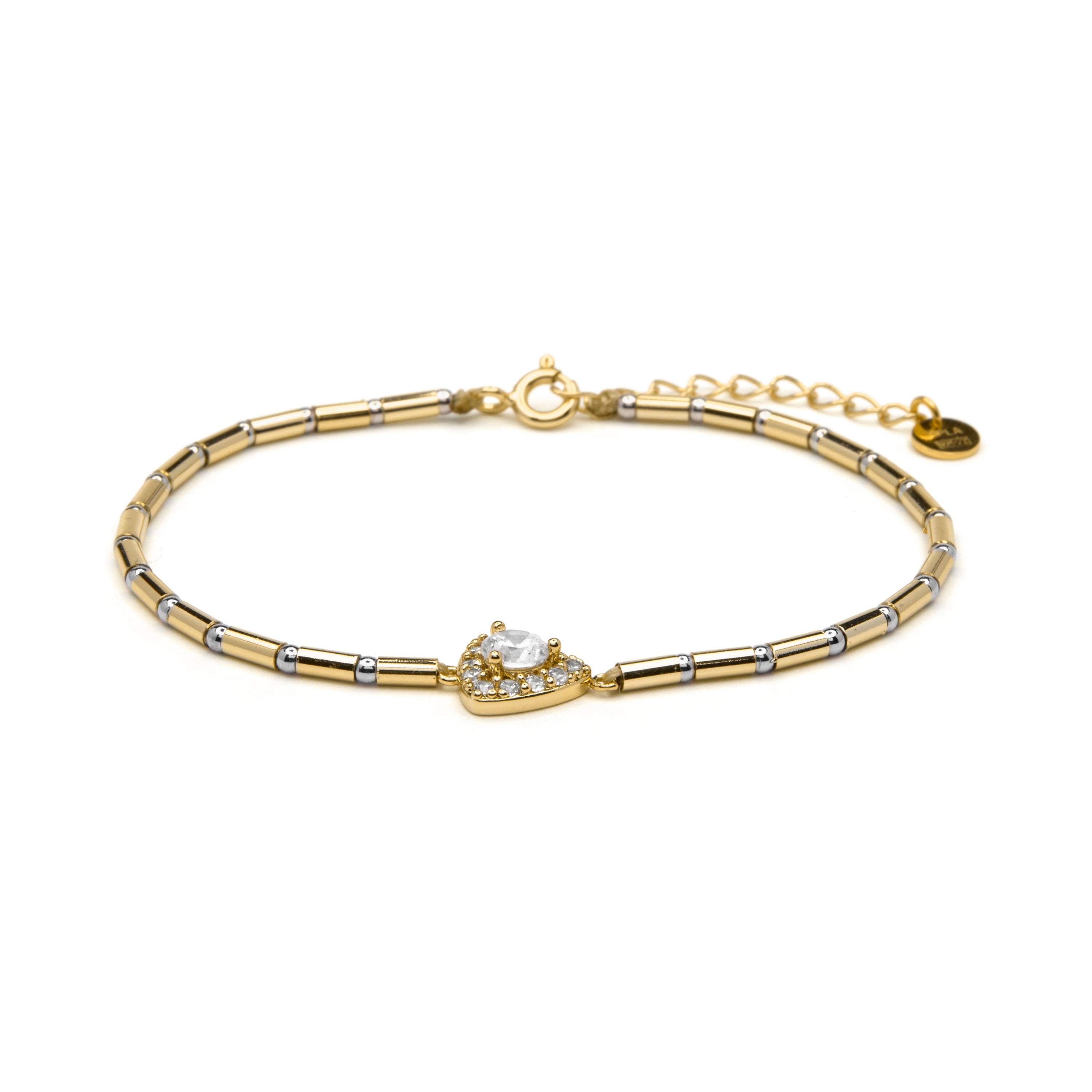 Pulsera de Aleación de Metal y Circonita Brillante acabado en rodio - Aldra