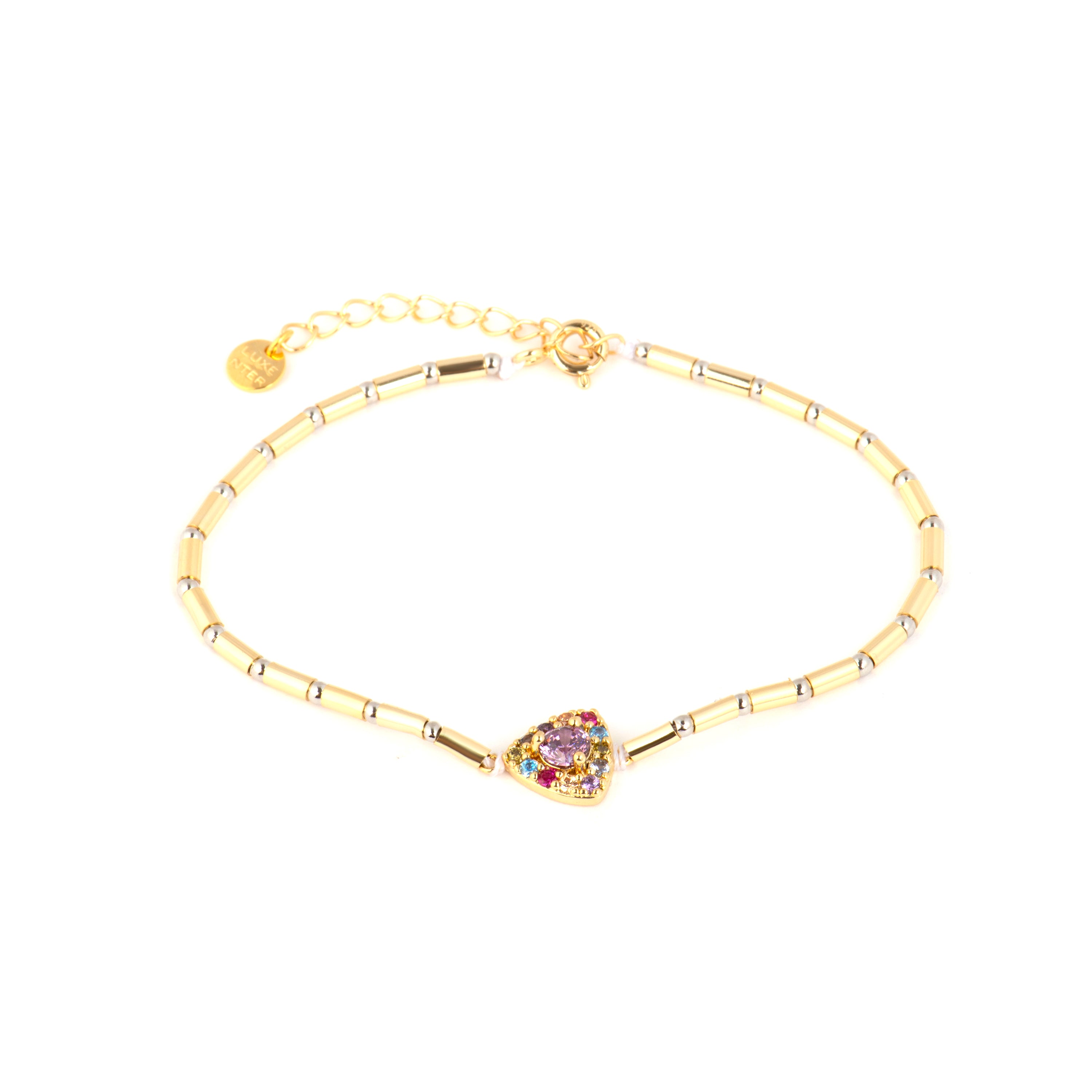 Pulsera de Aleación de Metal y Circonita Multicolor acabado en rodio - Aldra