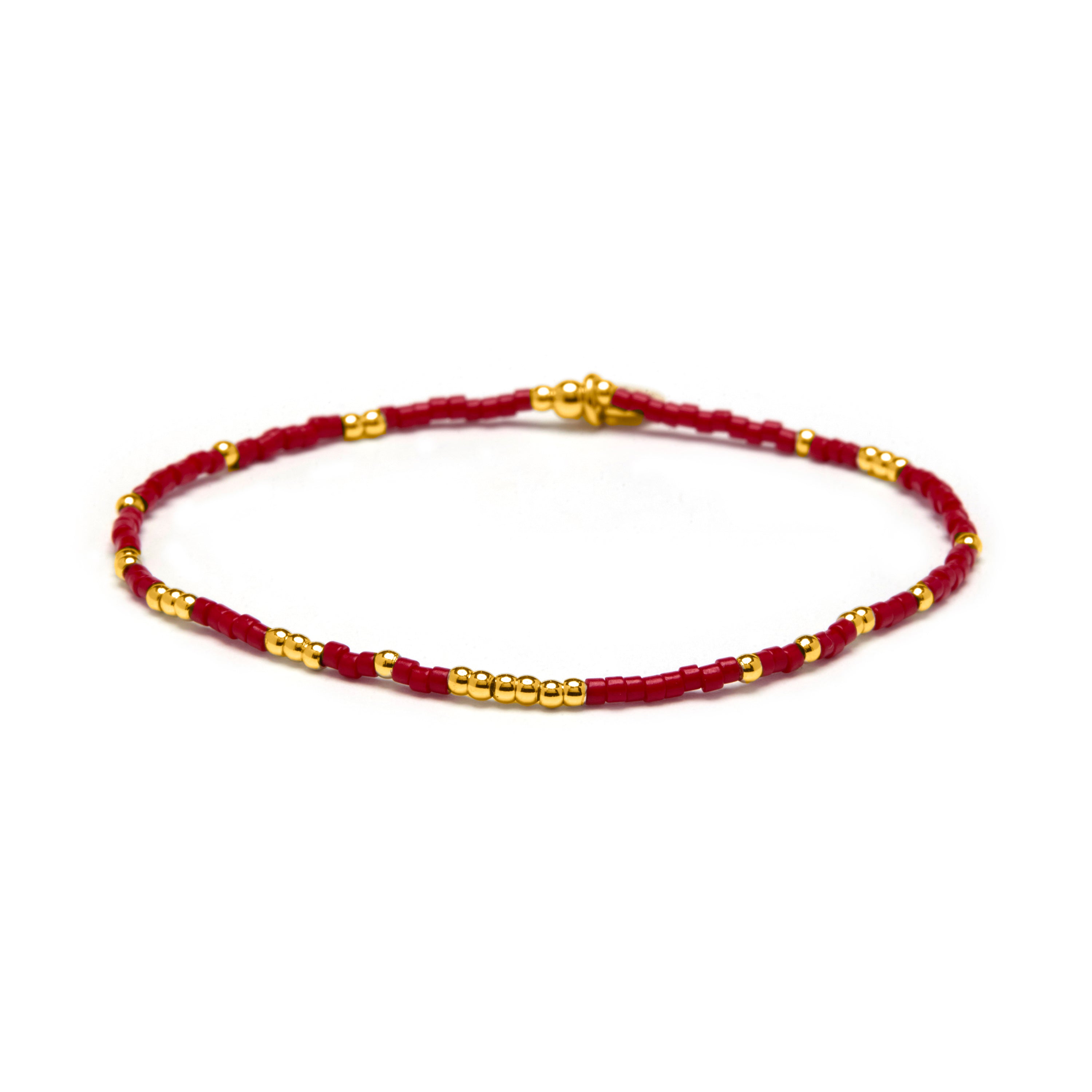 Pulsera de Cristal Rojo acabado en oro amarillo 18k - Xanvi