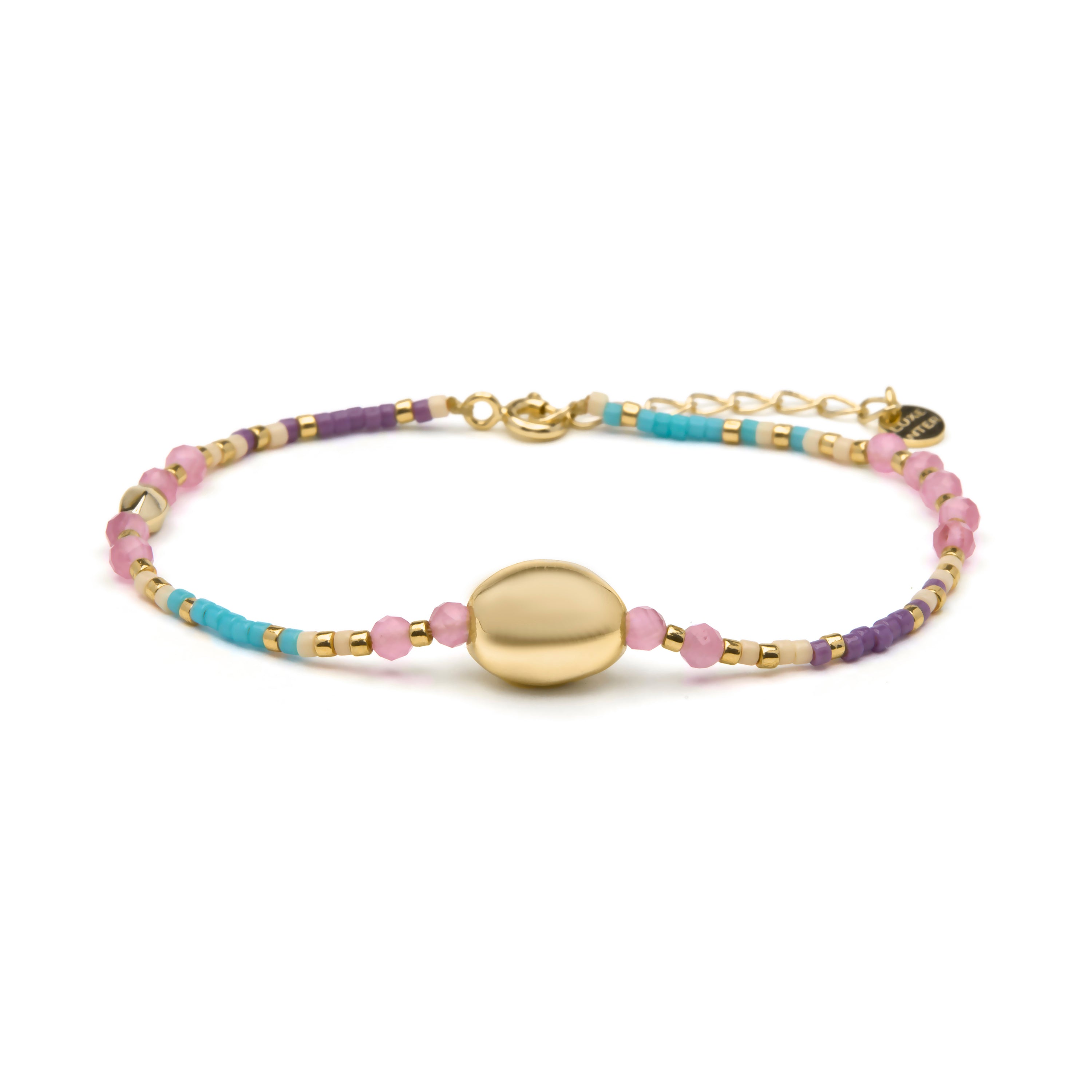 Pulsera de Cristal Multicolor acabado en oro amarillo de 18k - Wasei