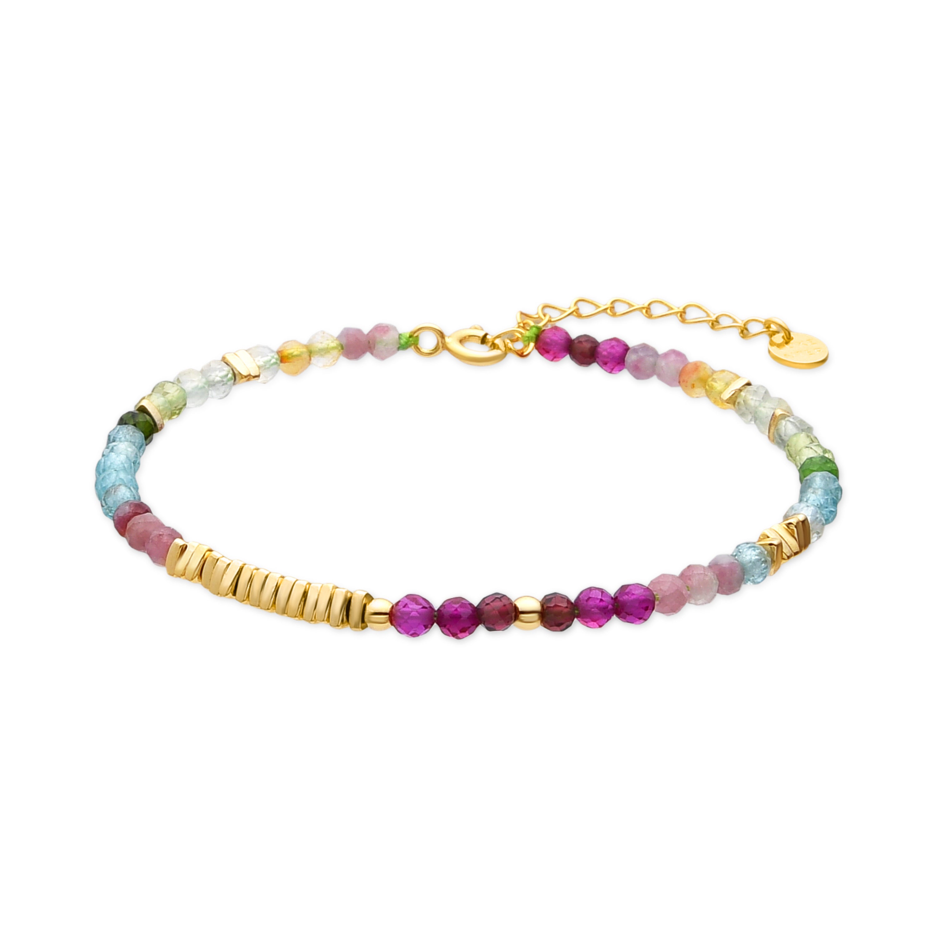 Pulsera de Aleación de Metal y Cristal Multicolor acabado en rodio - Ane