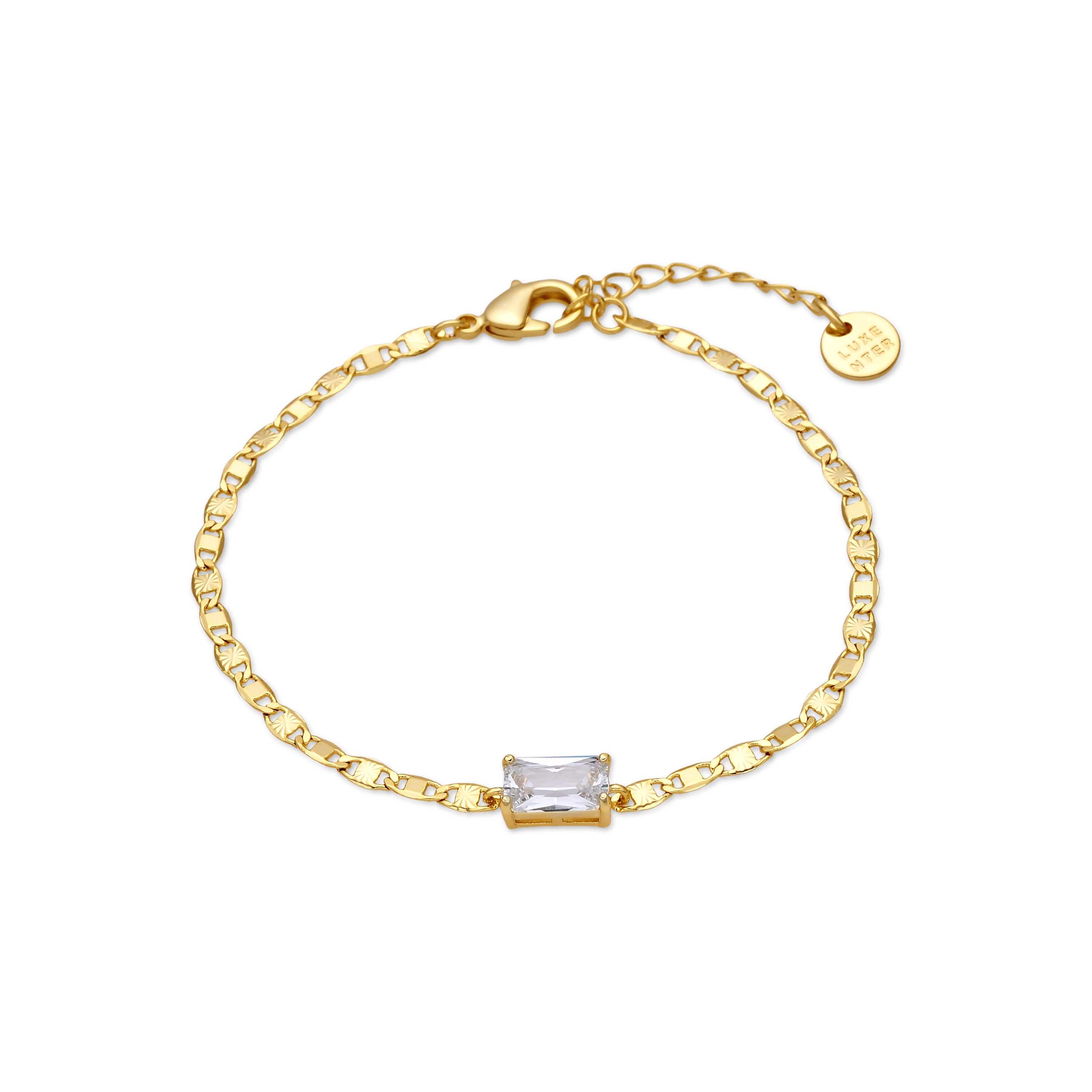 Pulsera de Aleación de Metal y Circonita Brillante acabado en rodio - Dusan