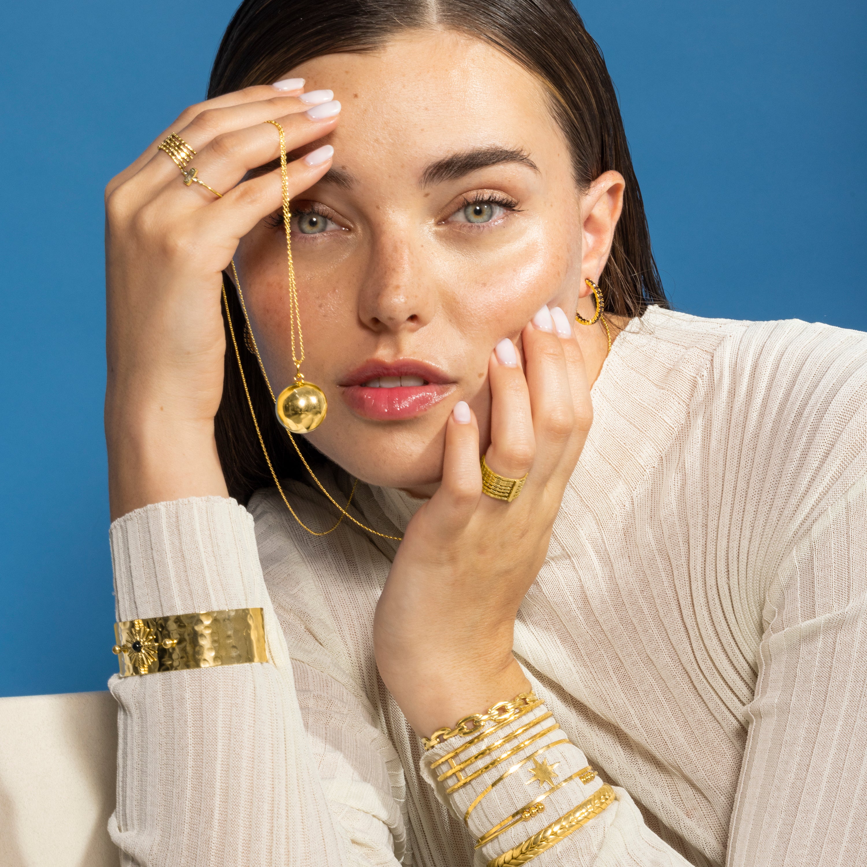Pulsera acabada en oro amarillo de 18K - Waeu
