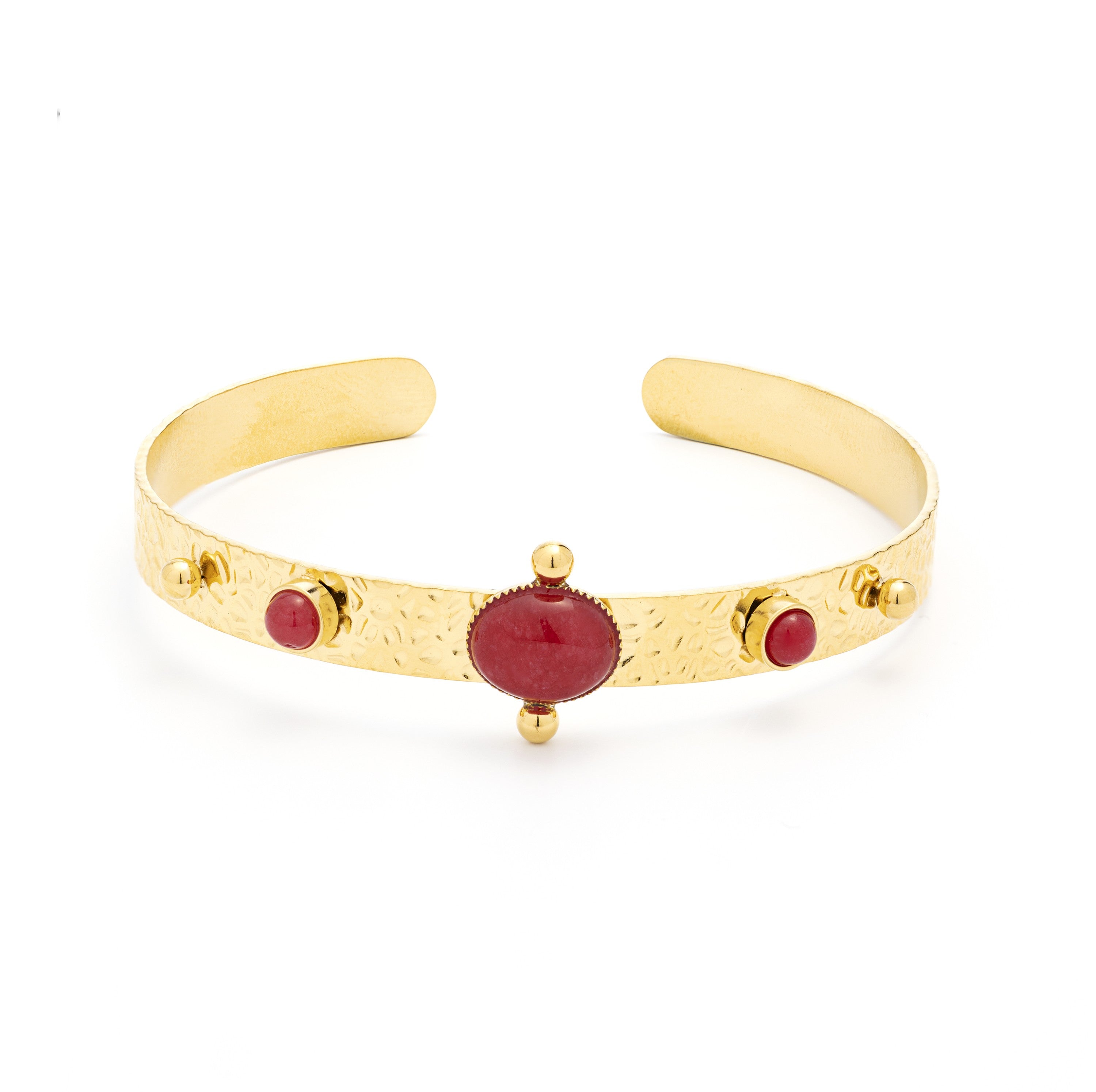 Brazalete de Coral acabado en oro amarillo de 18k - Euvia