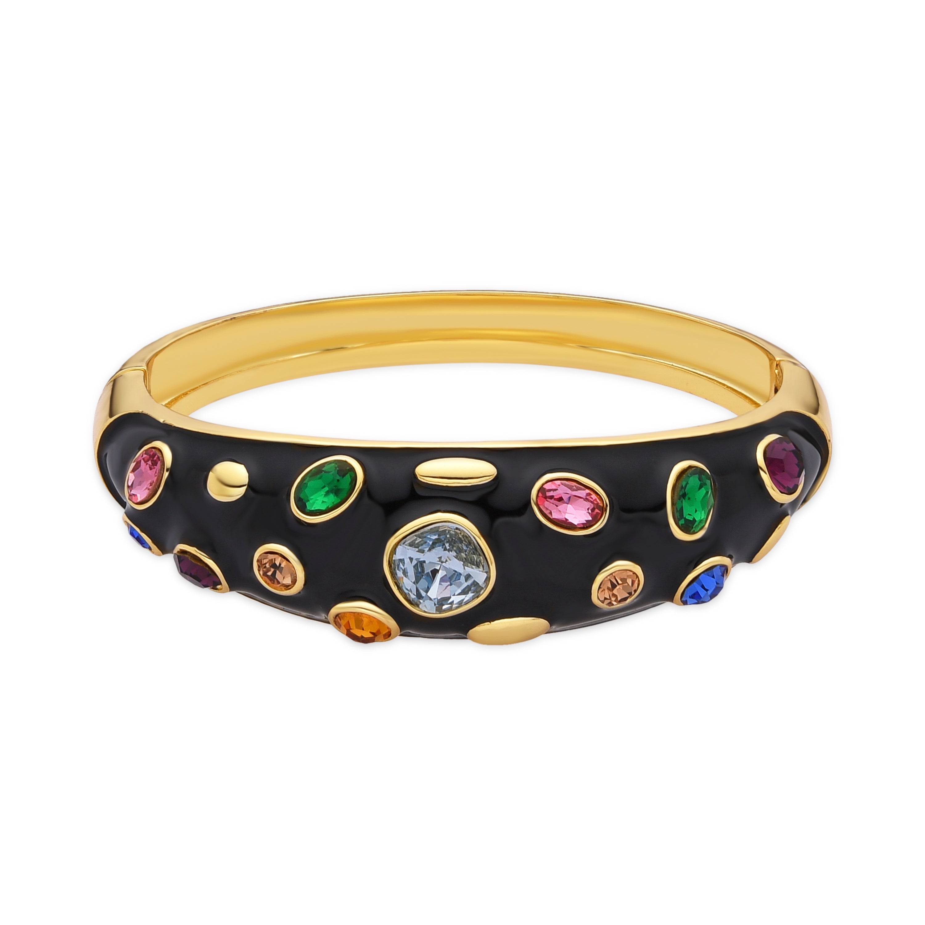 Bracelet with Black Lacquer 18k gold finish - Yever