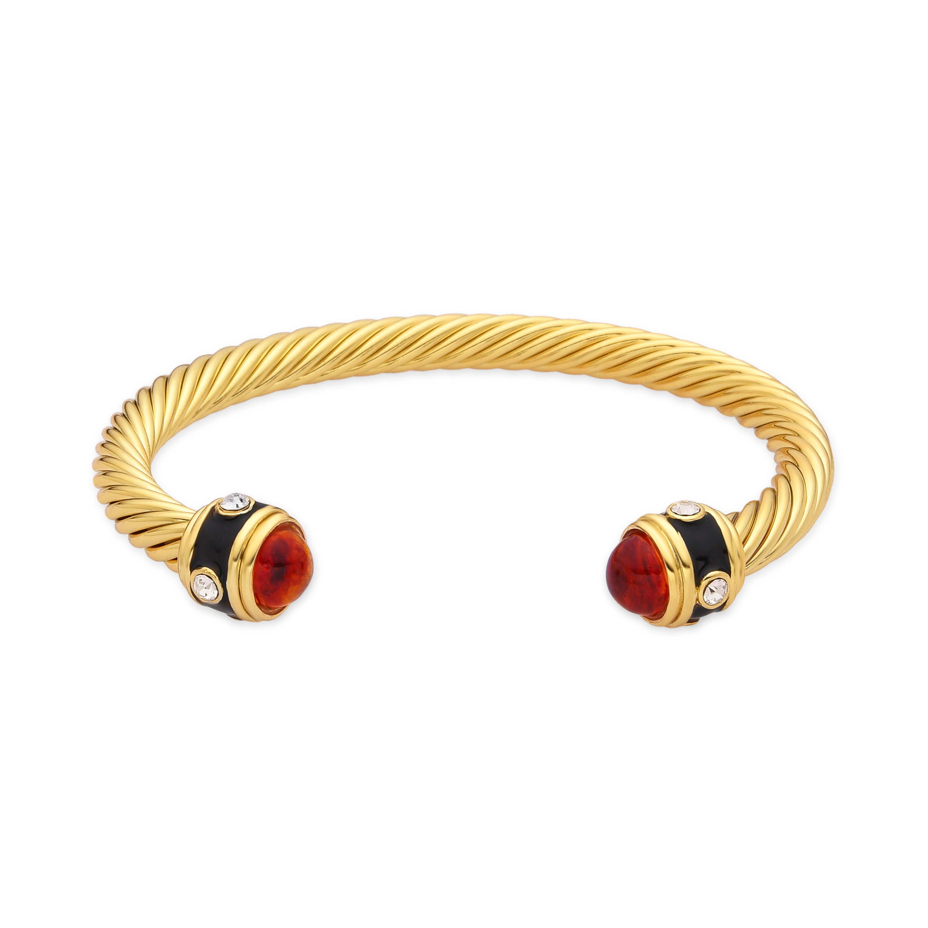 Bracelet en résine ambre finition or 18k - Overnya