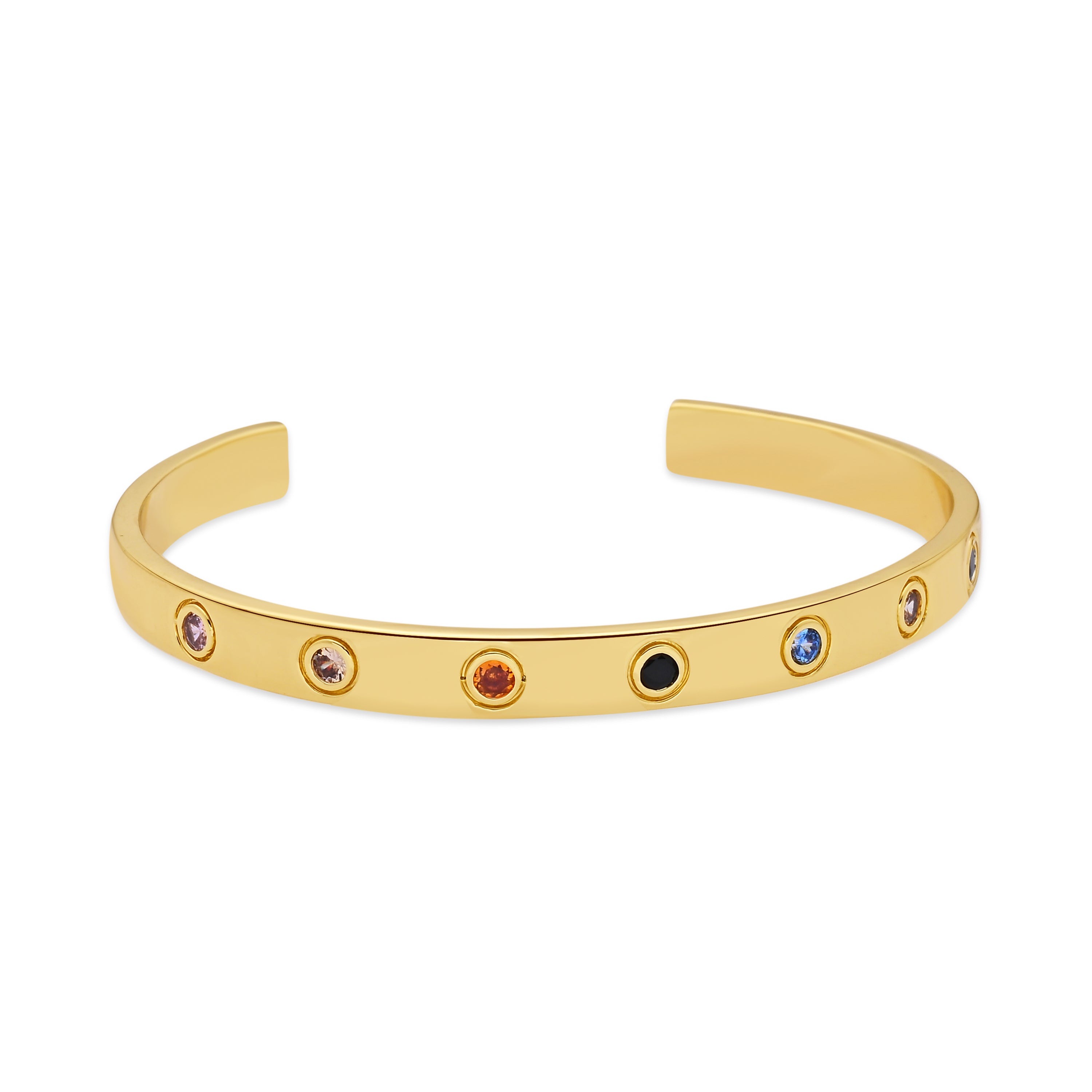 Pulsera de Circonita Multicolor acabado en oro amarillo de 18k - Beru