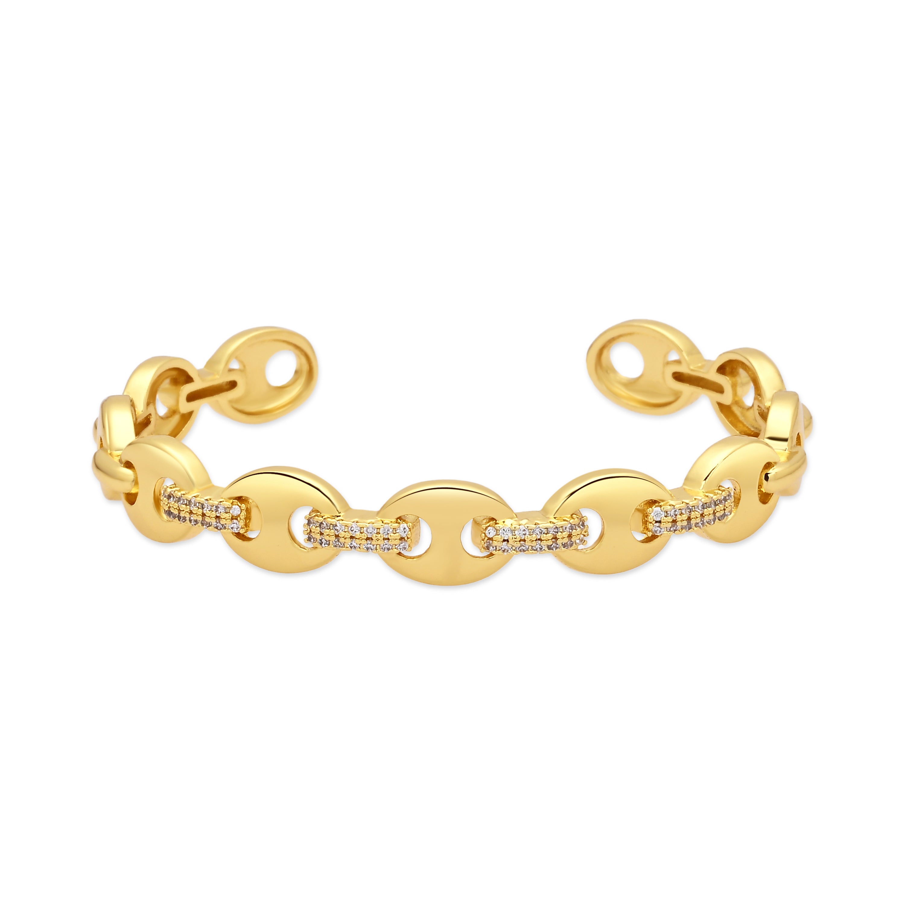 Pulsera de Aleación de Metal y Circonita Brillante acabado en oro amarillo de 18k - Hidgi
