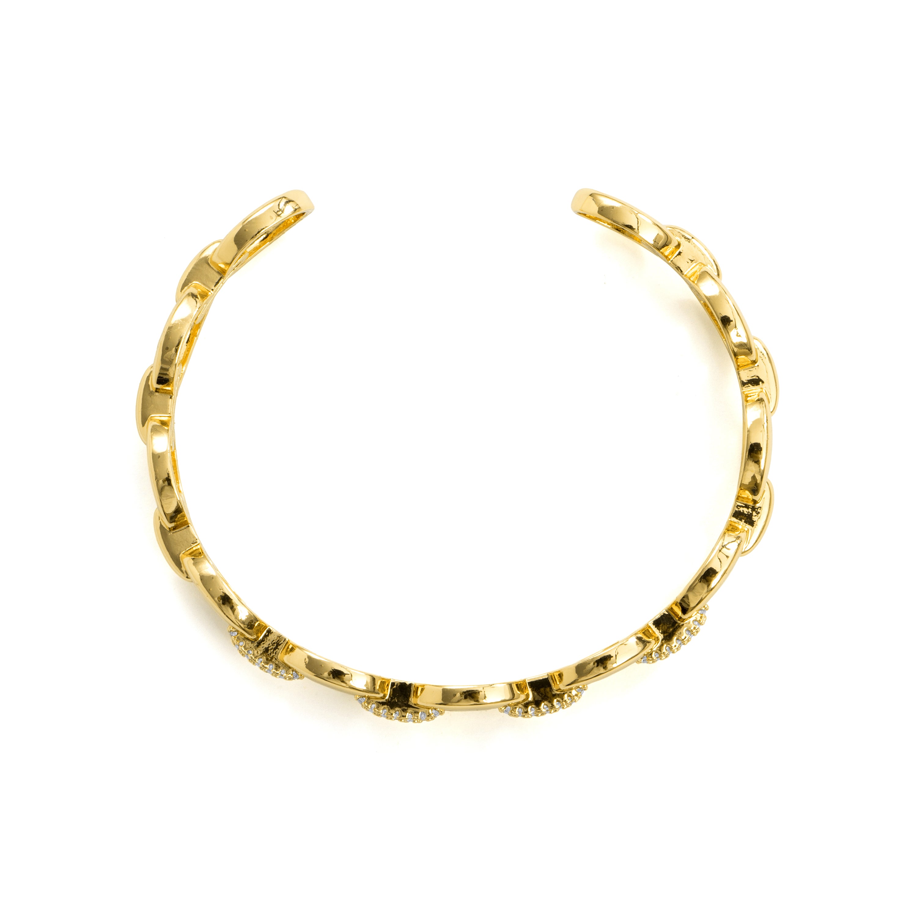 Pulsera de Aleación de Metal y Circonita Brillante acabado en oro amarillo de 18k - Hidgi