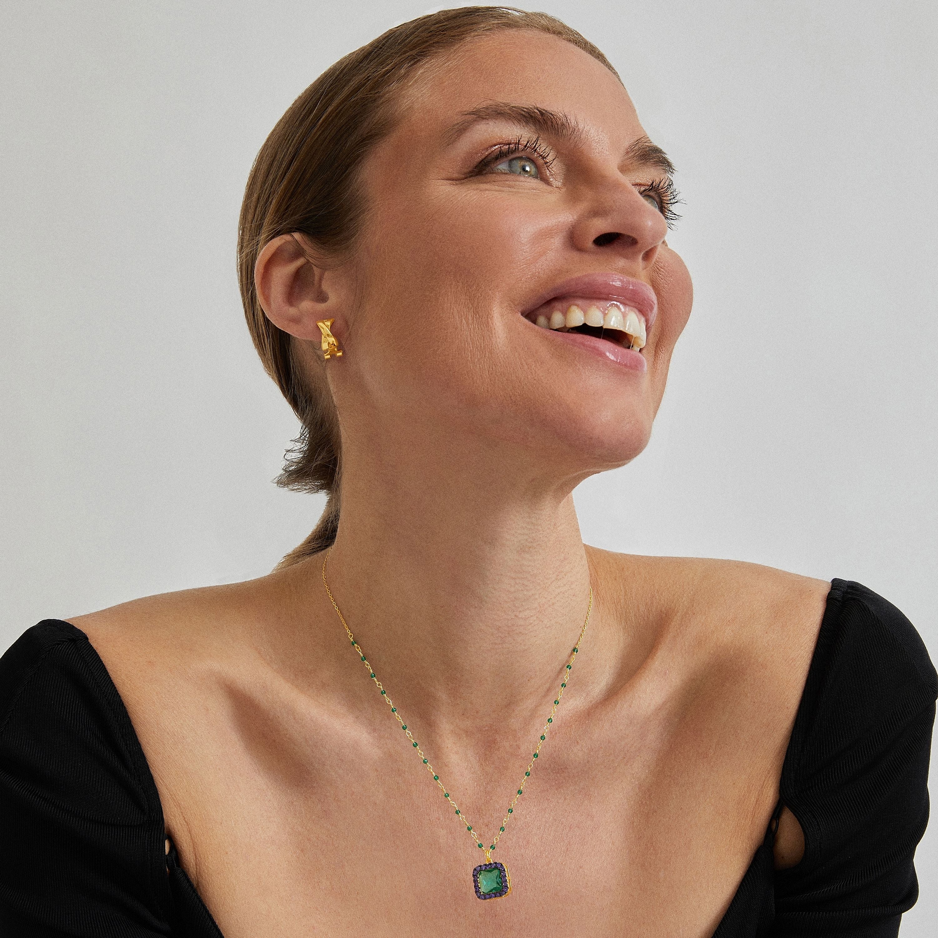 Pendientes acabados en oro amarillo de 18K - Reina
