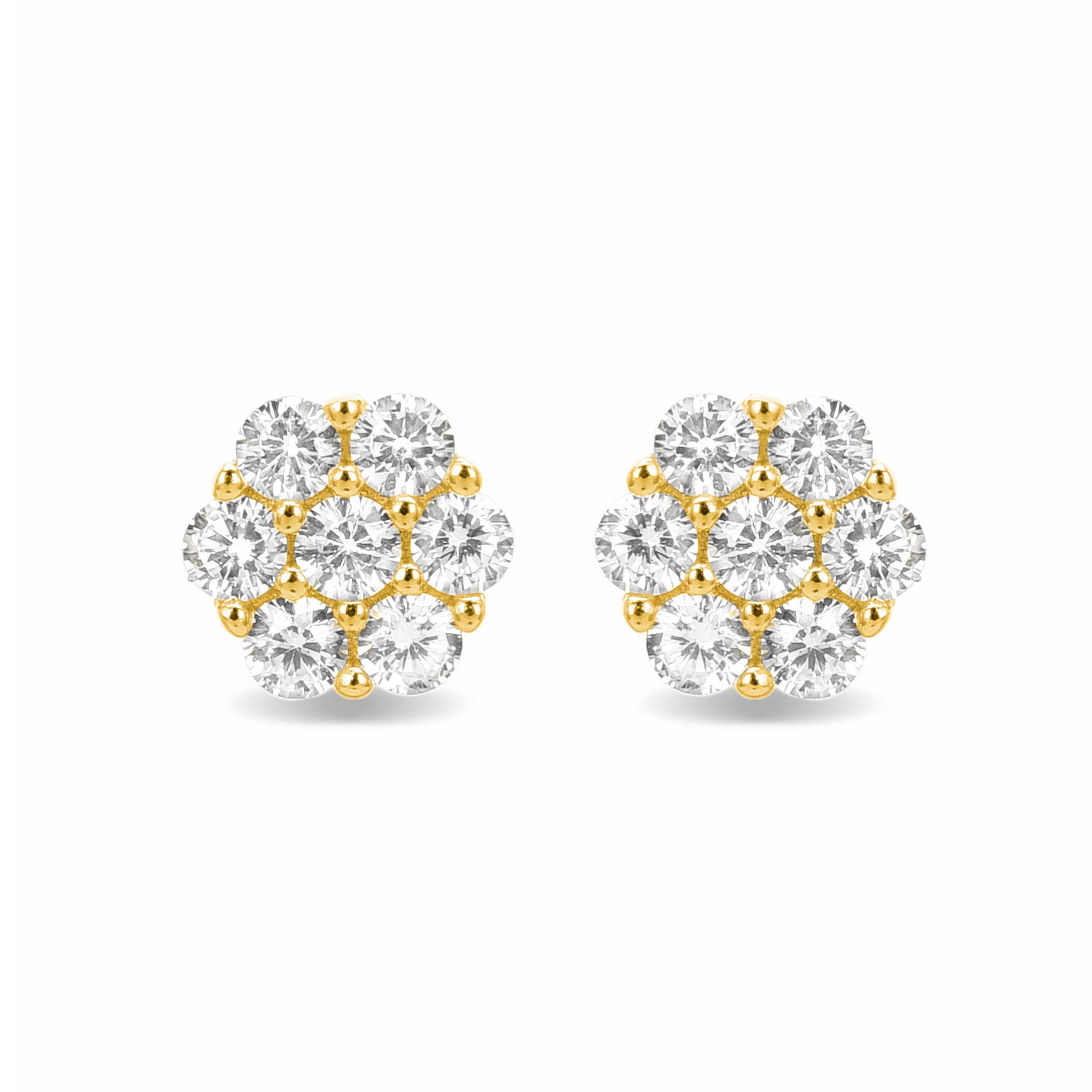 Pendientes de Aleación de Metal y Circonita Brillante acabado en oro amarillo de 18k - Hudur