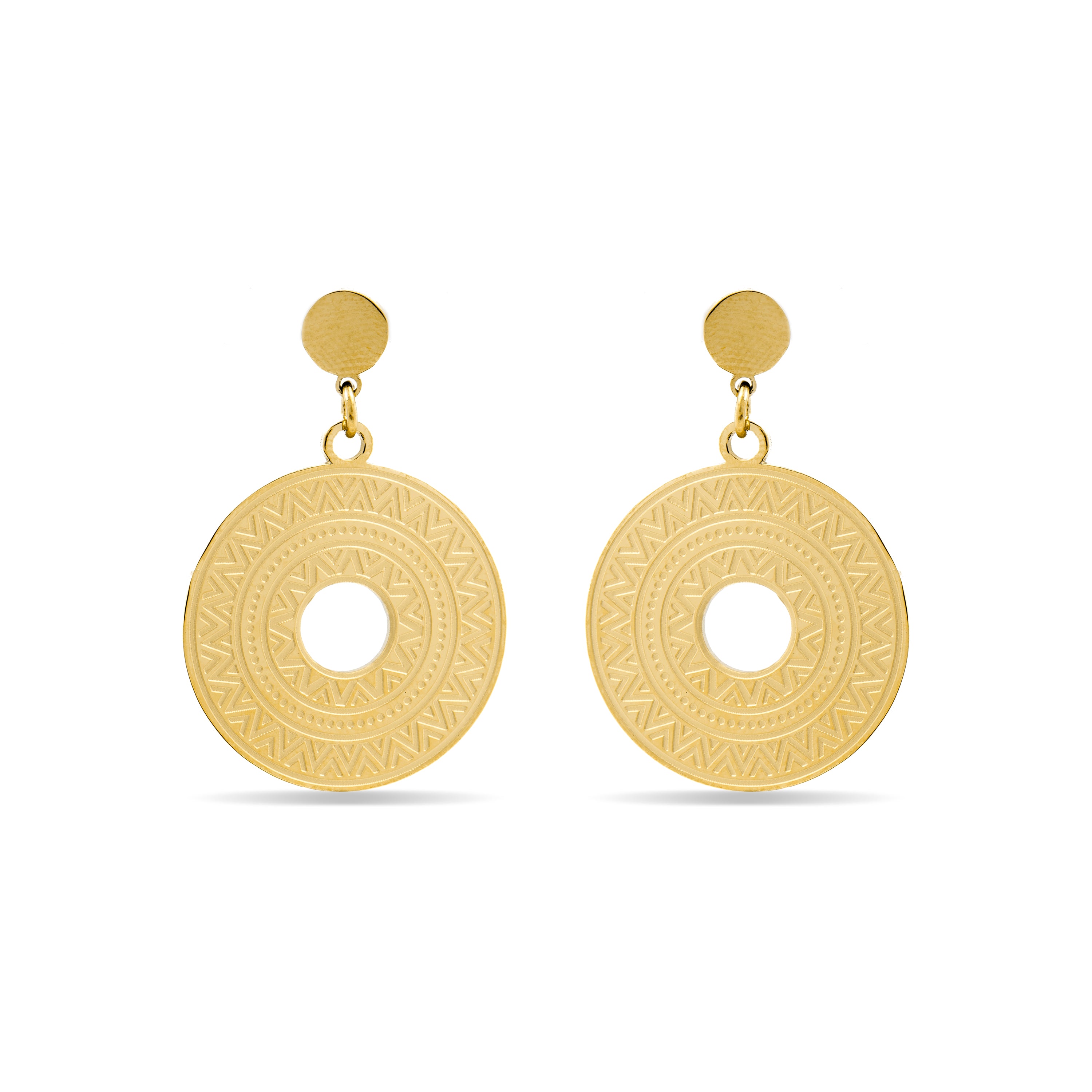 Pendientes acabados en oro amarillo de 18K - Thata