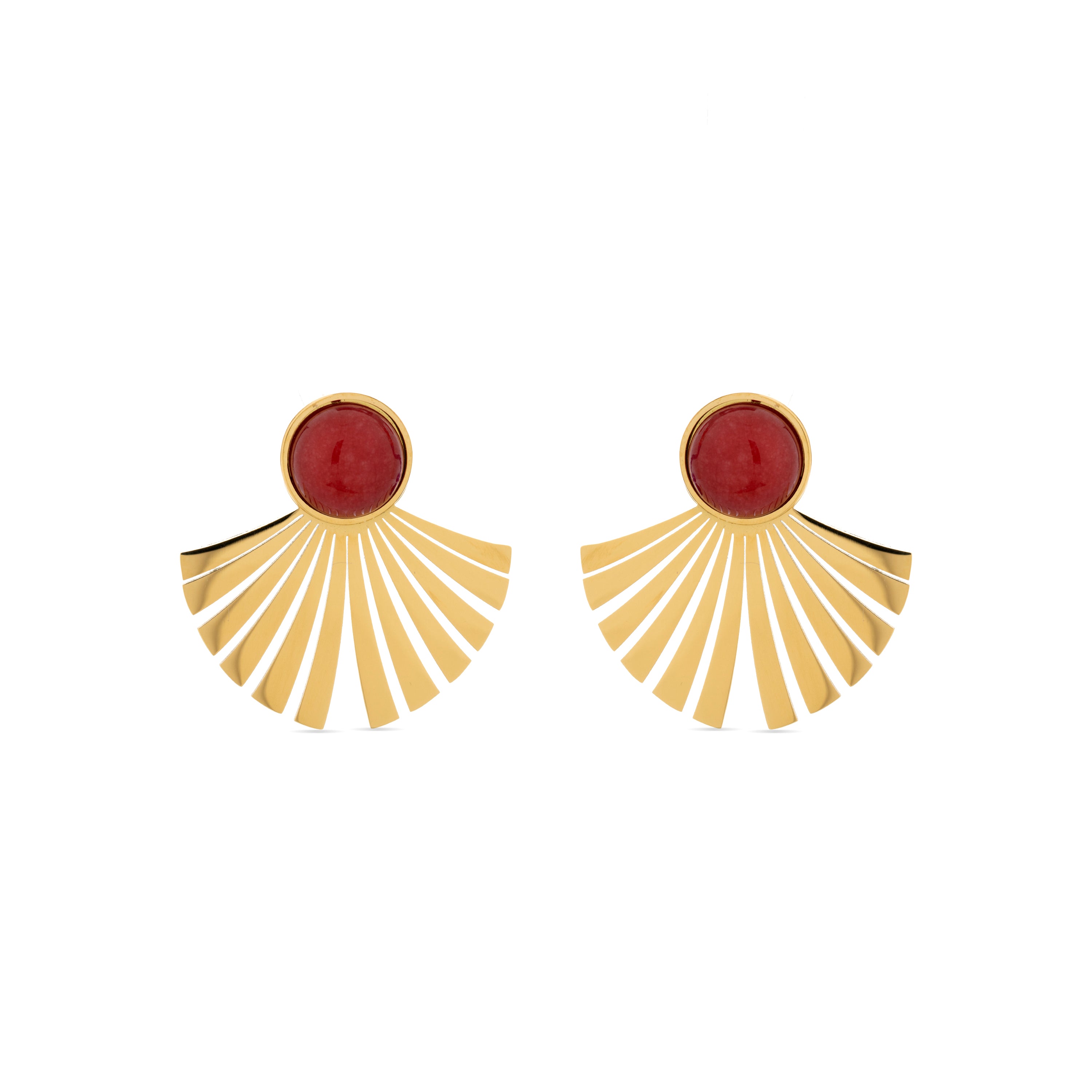 Pendientes de Coral acabados en oro amarillo de 18K- Almia