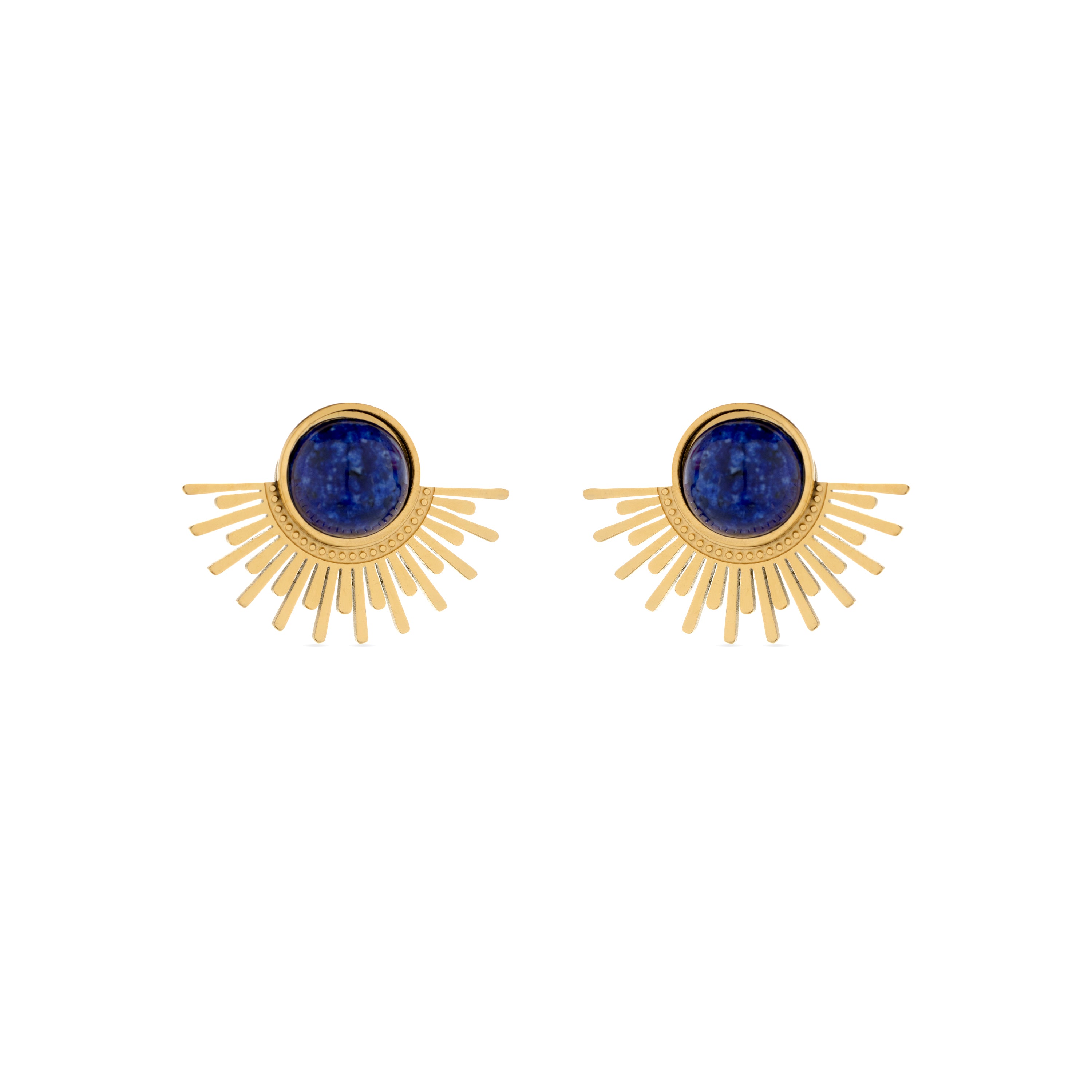 Pendientes de Lapislazuli Natural acabados en oro amarillo de 18K- Viwing
