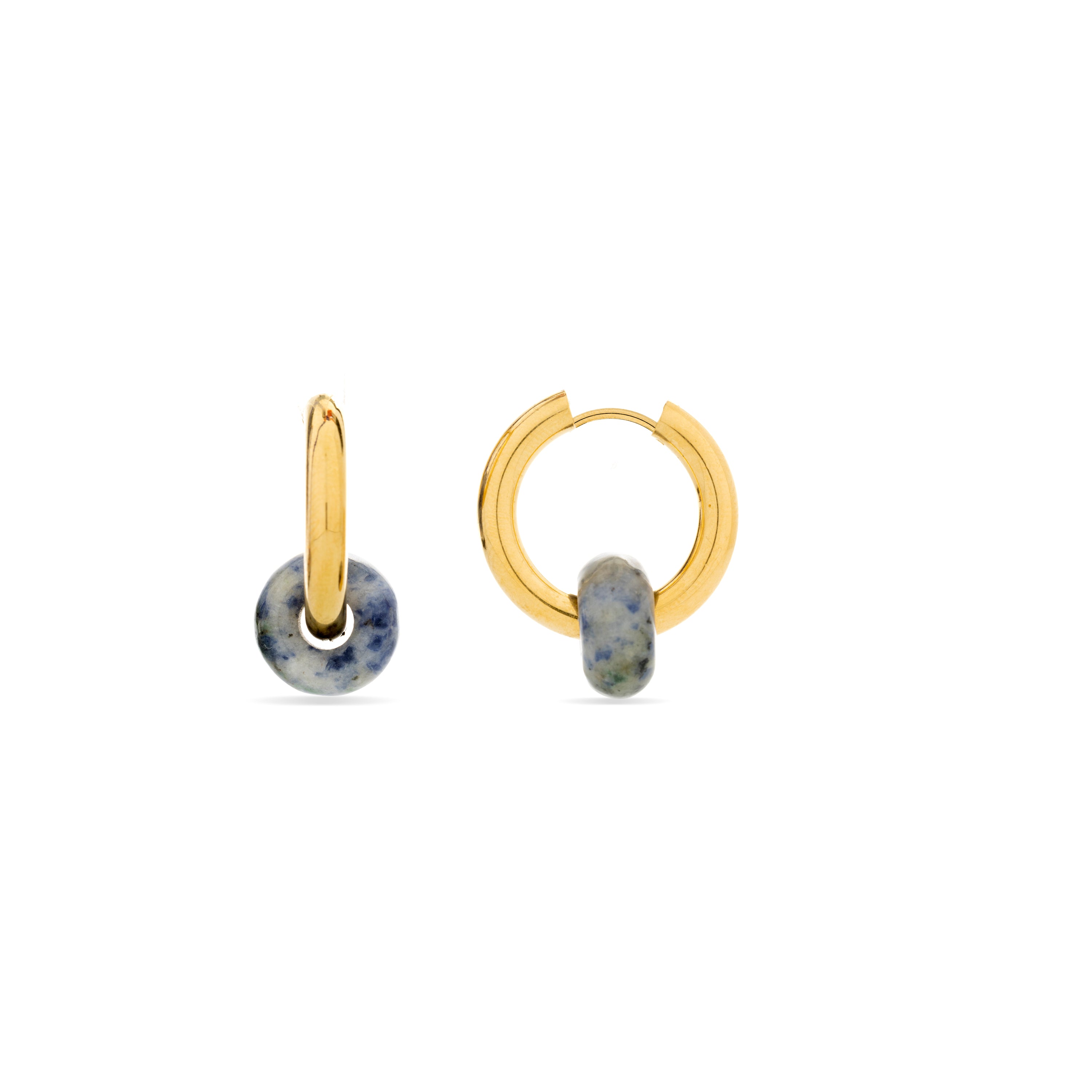 Pendientes de Lapislazuli Natural acabados en oro amarillo de 18k - Noku