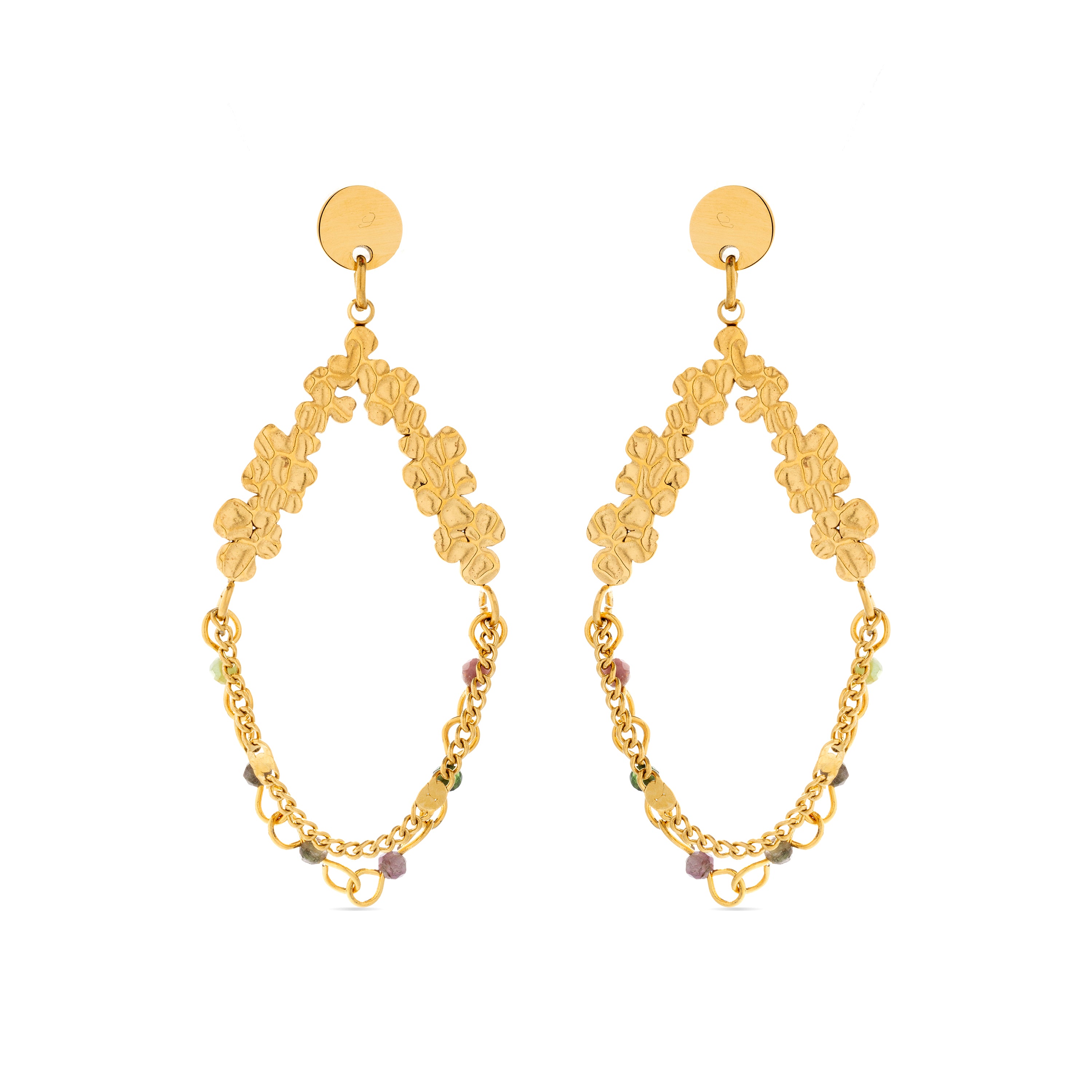 Pendientes acabados en oro amarillo de 18k - Ukdra