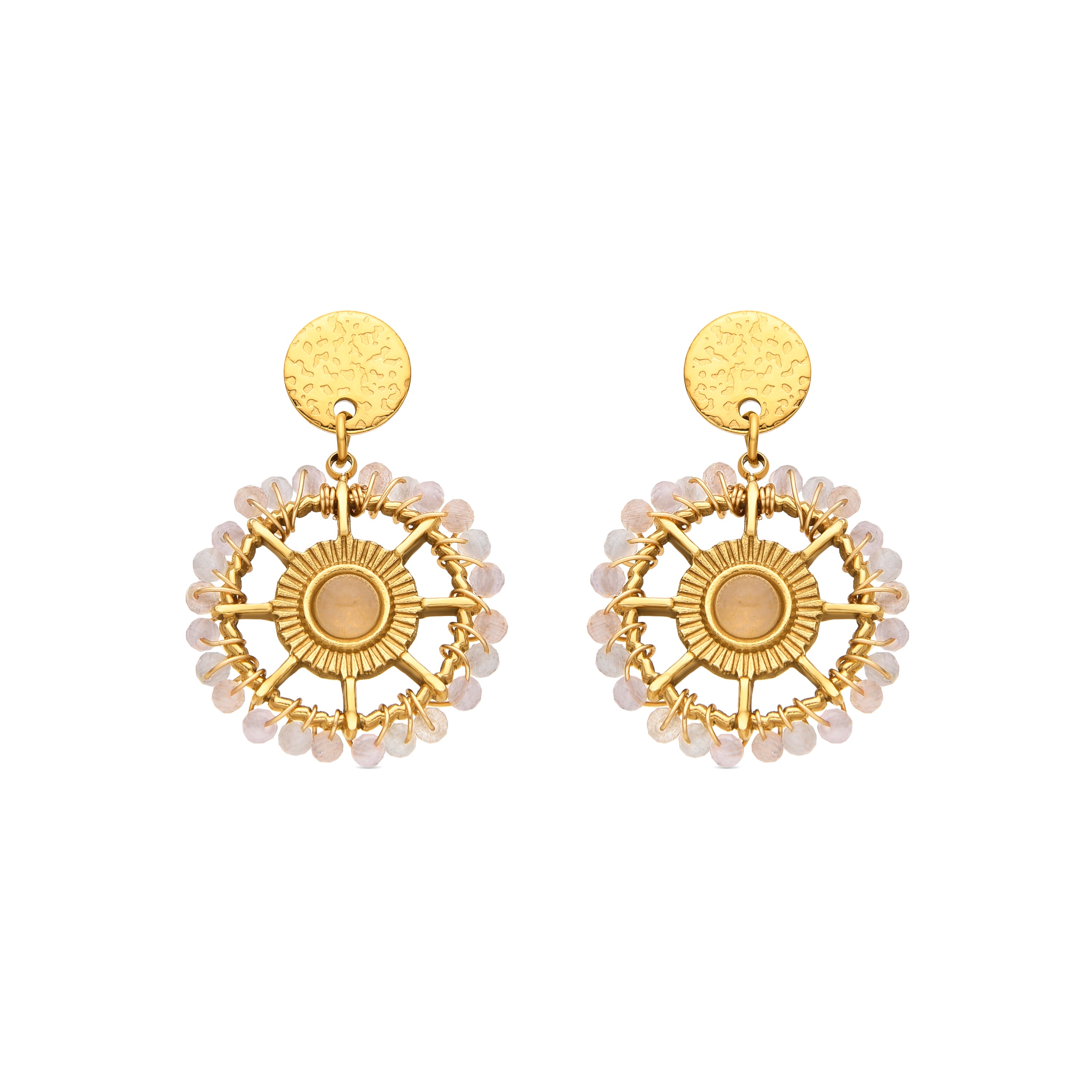 Pendientes con Circonita Brillante acabado oro 18k - Yakde