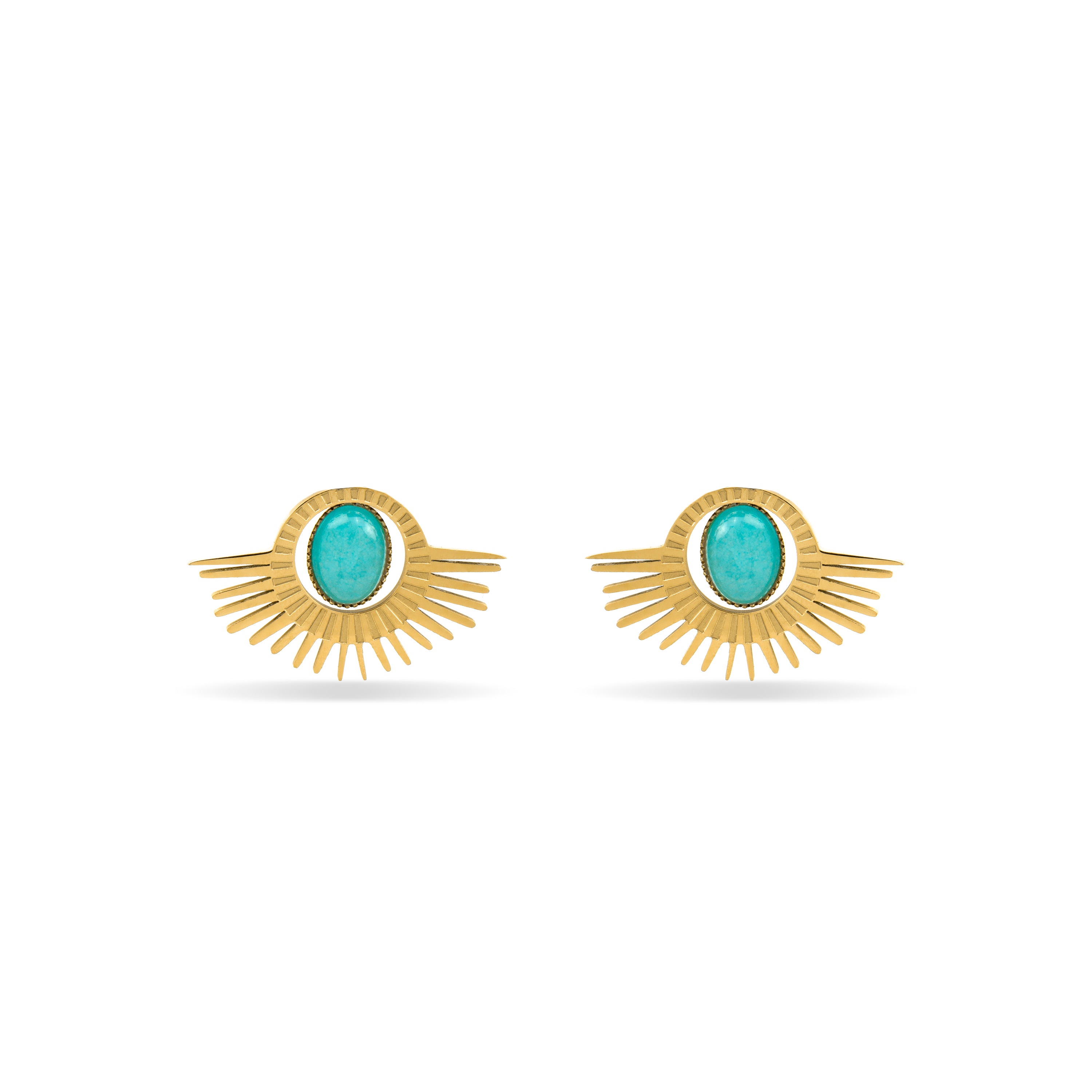 Pendientes con Amazonita acabado oro 18k - Takad
