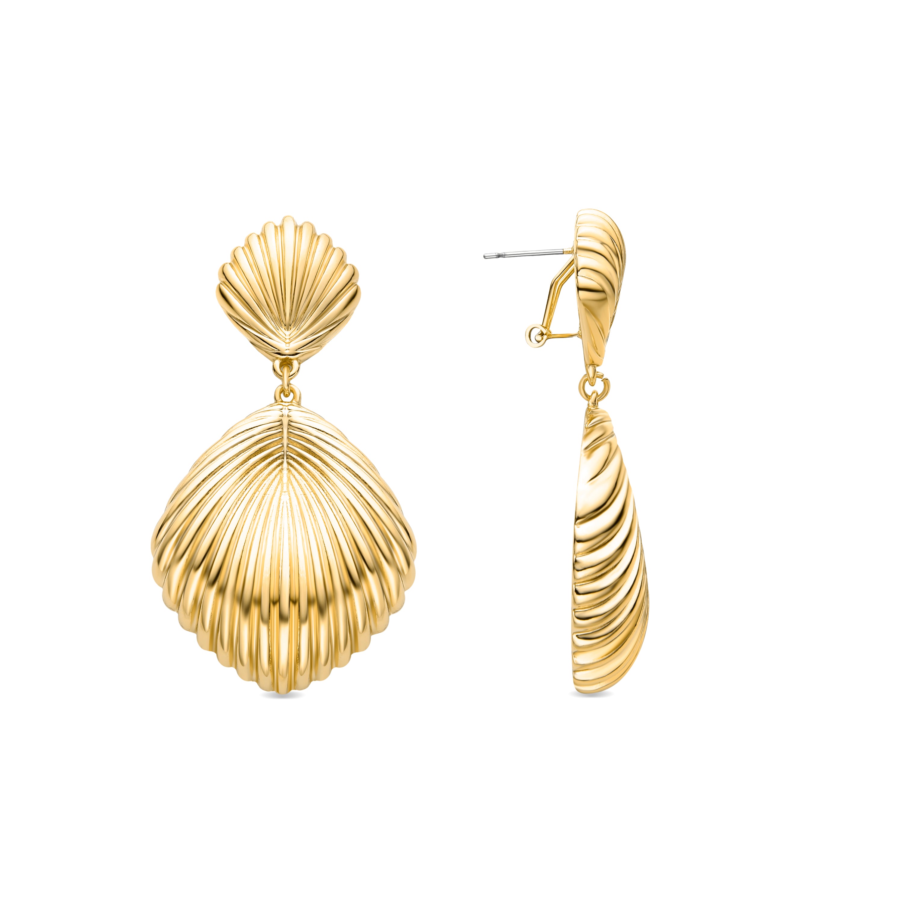 Pendientes acabados en oro amarillo de 18K - Kaizal