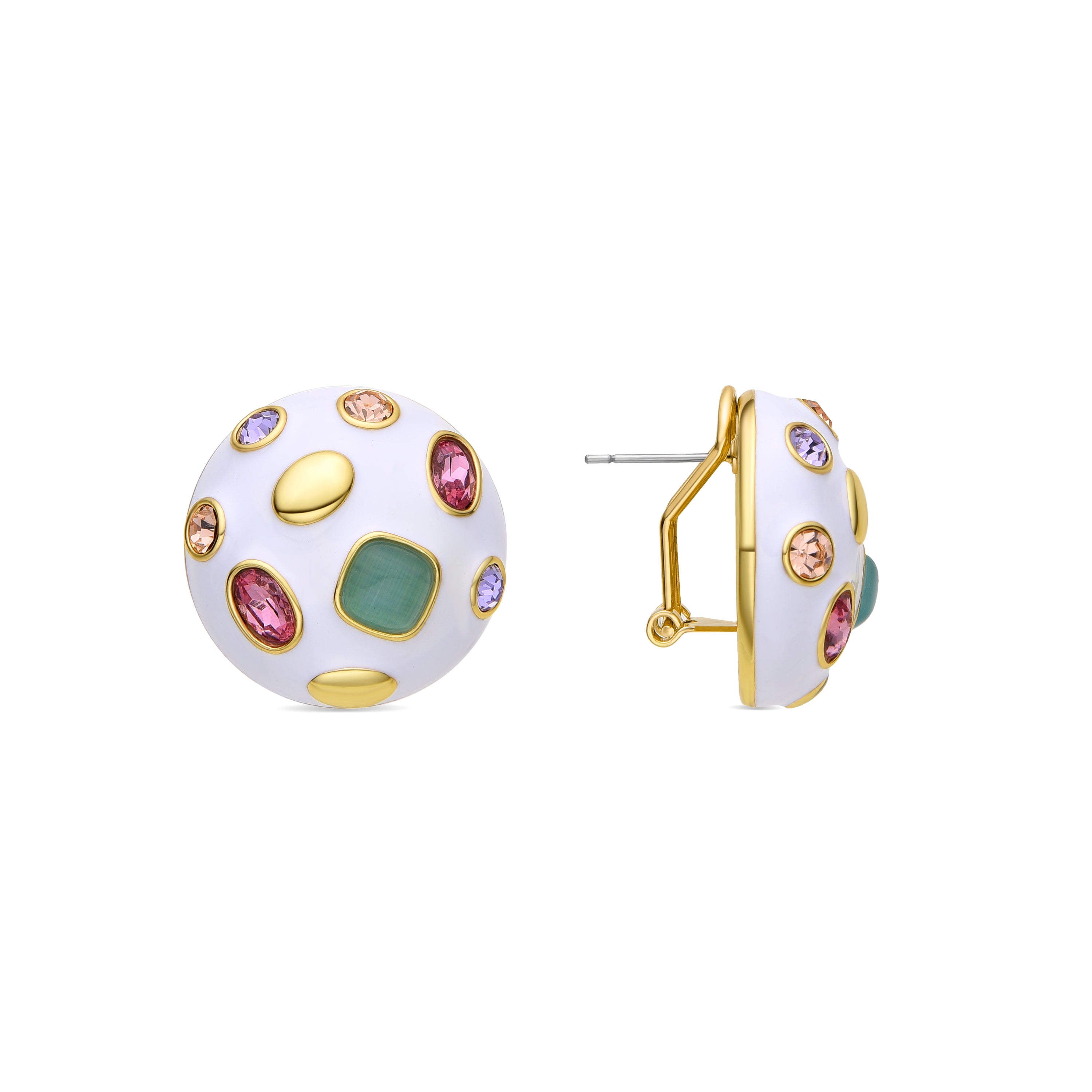 Pendientes de Circonita Multicolor acabados en oro amarillo de 18k - Yever