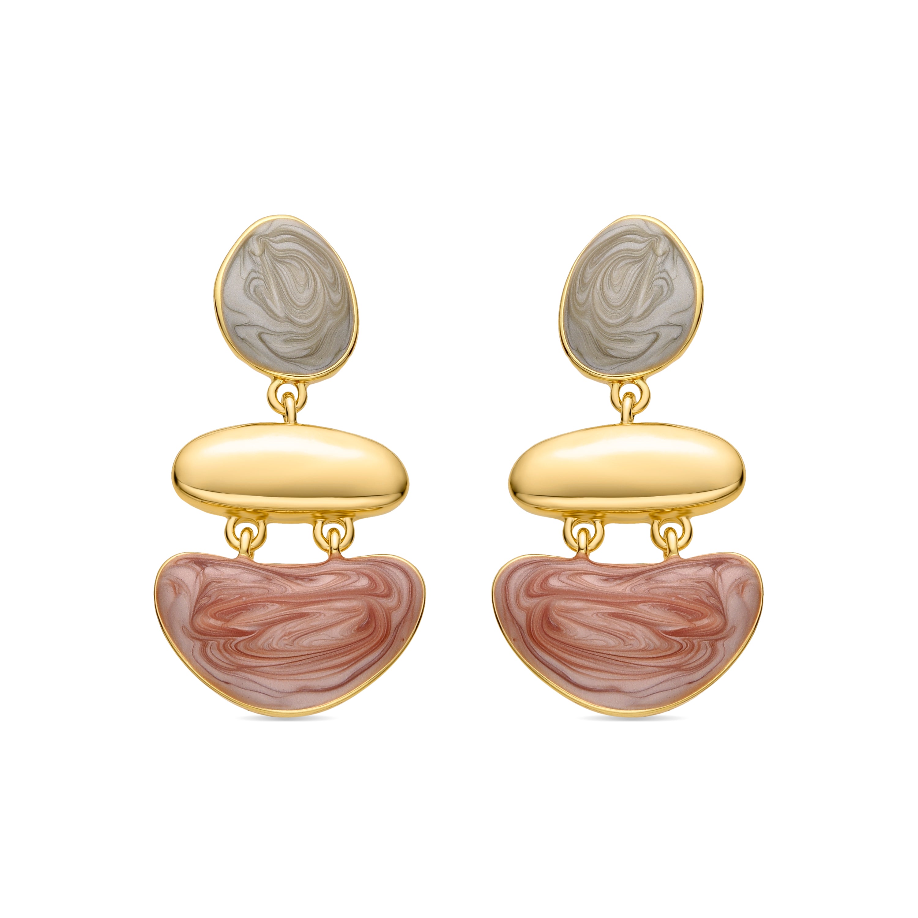 Pendientes acabados en oro amarillo de 18k - Ardy