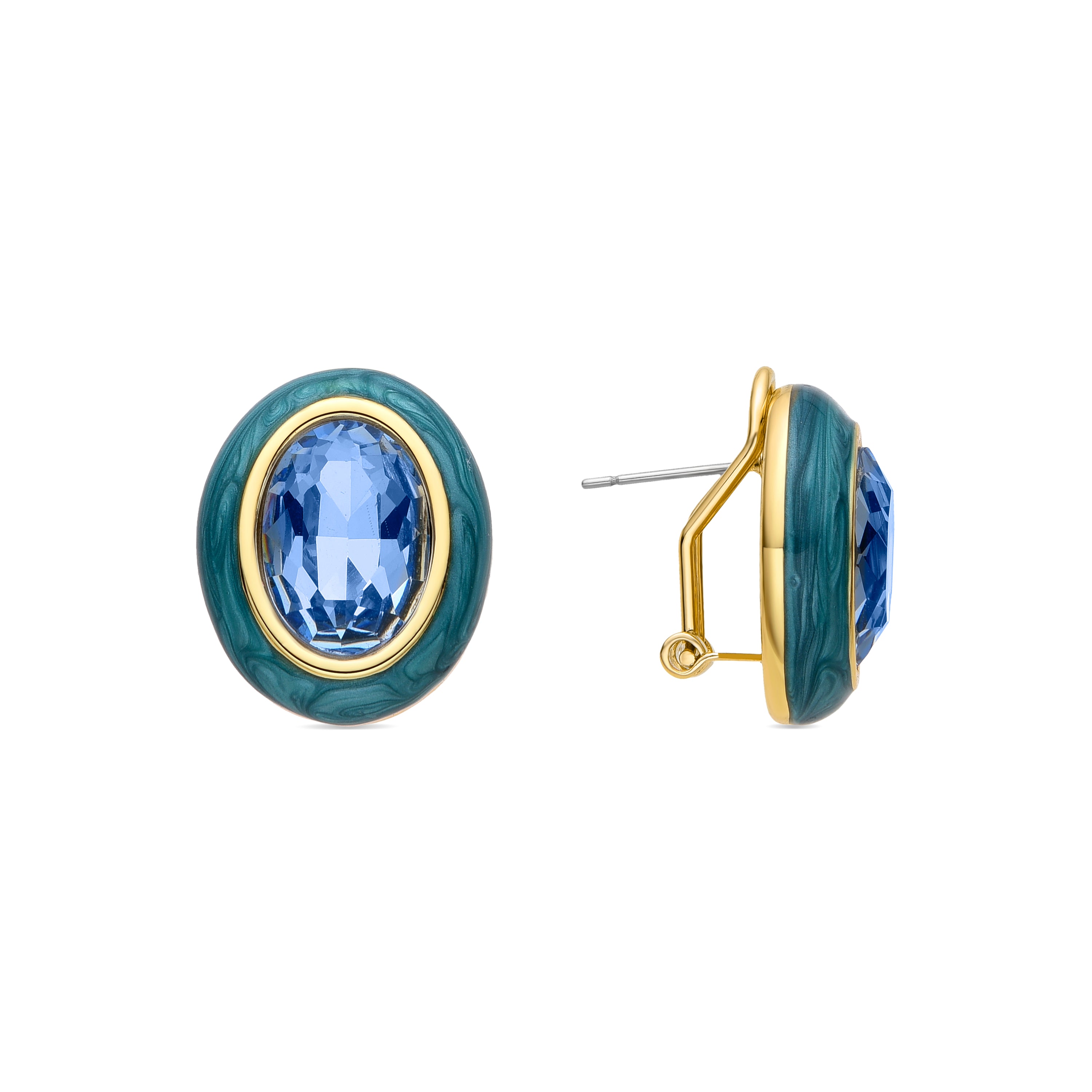 Pendientes de Circonita Topacio Azul acabados en oro amarillo de 18k - Amarke