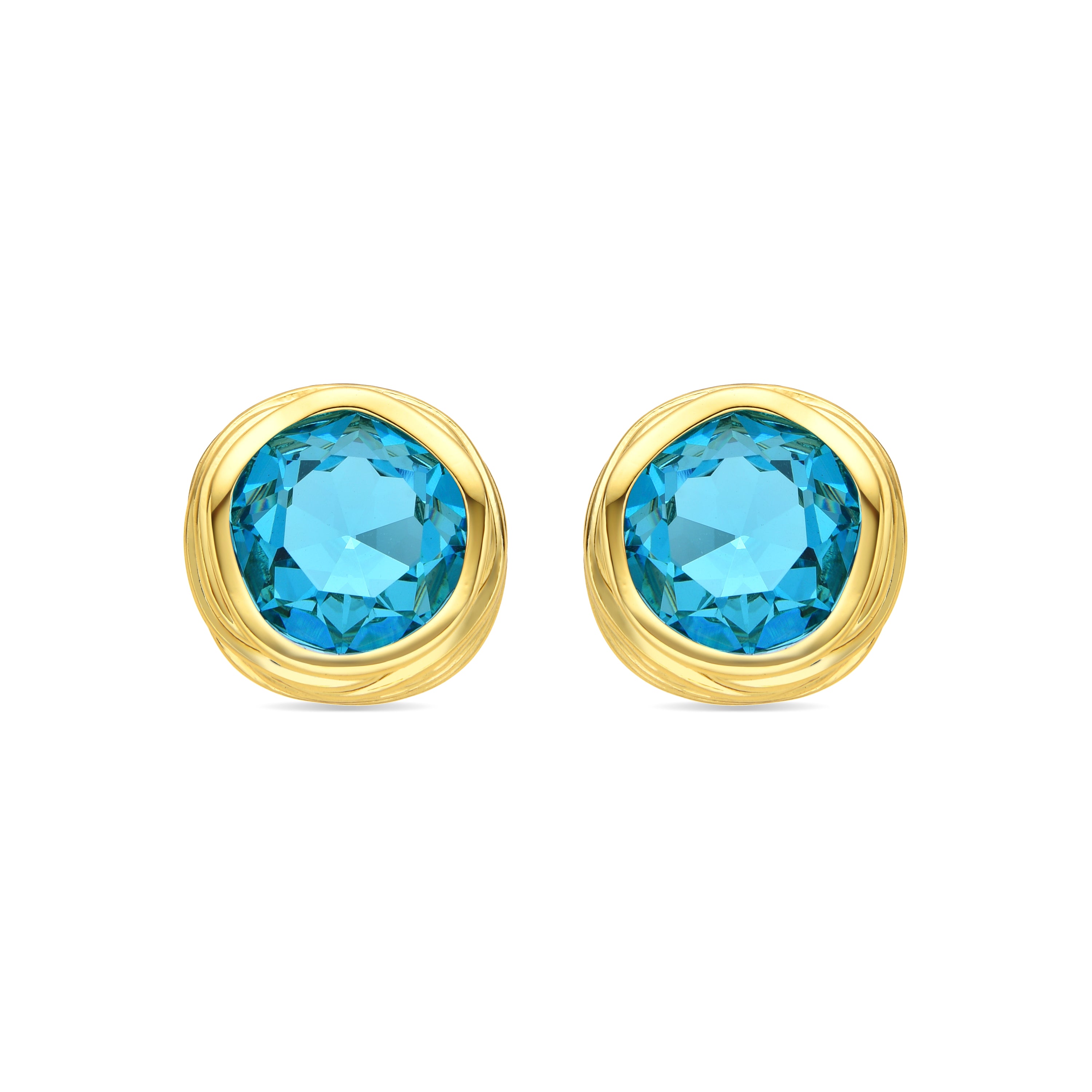 Pendientes con Cristal Azul acabado oro 18k - Nianli