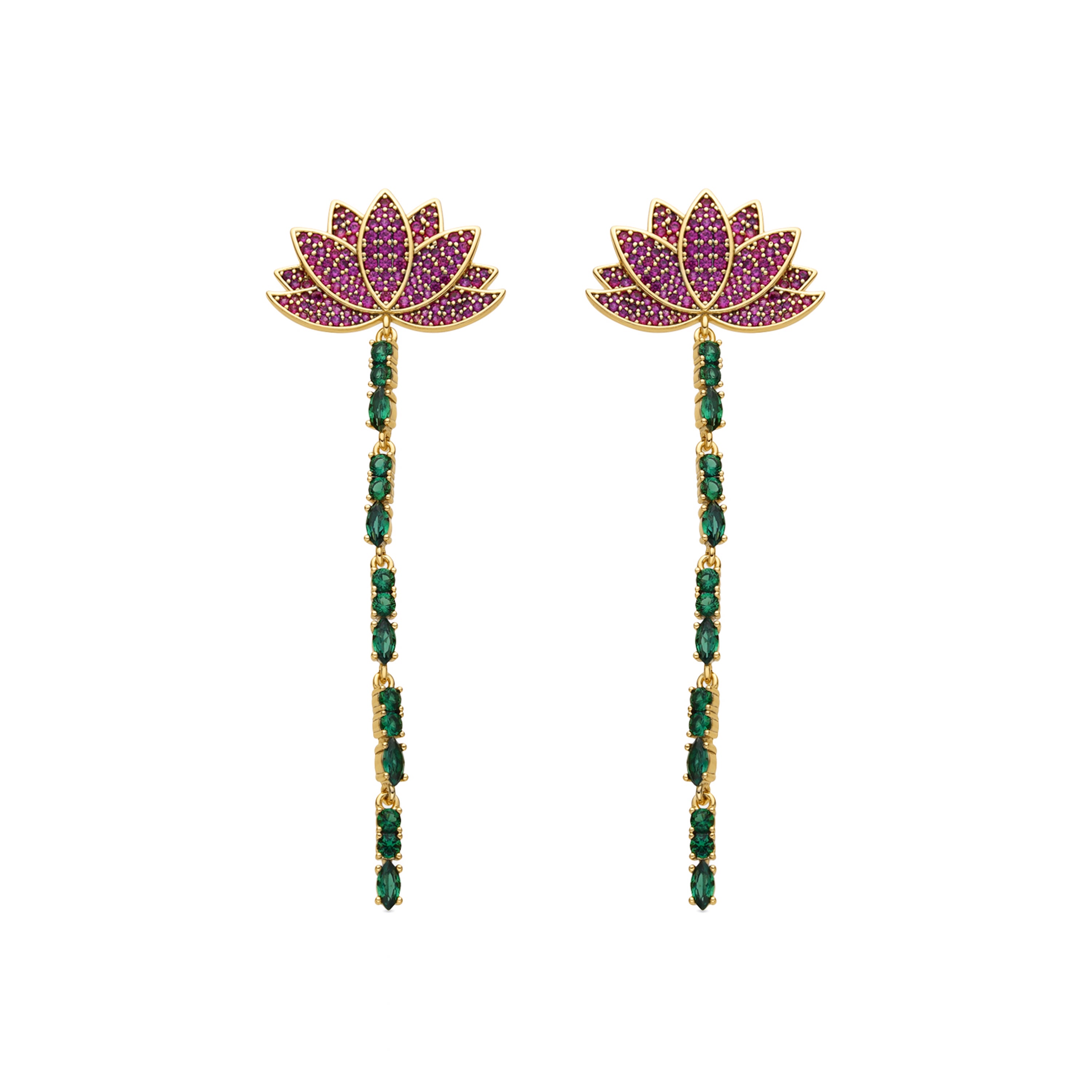 Pendientes con Circonita Multicolor acabado oro 18k - Likme