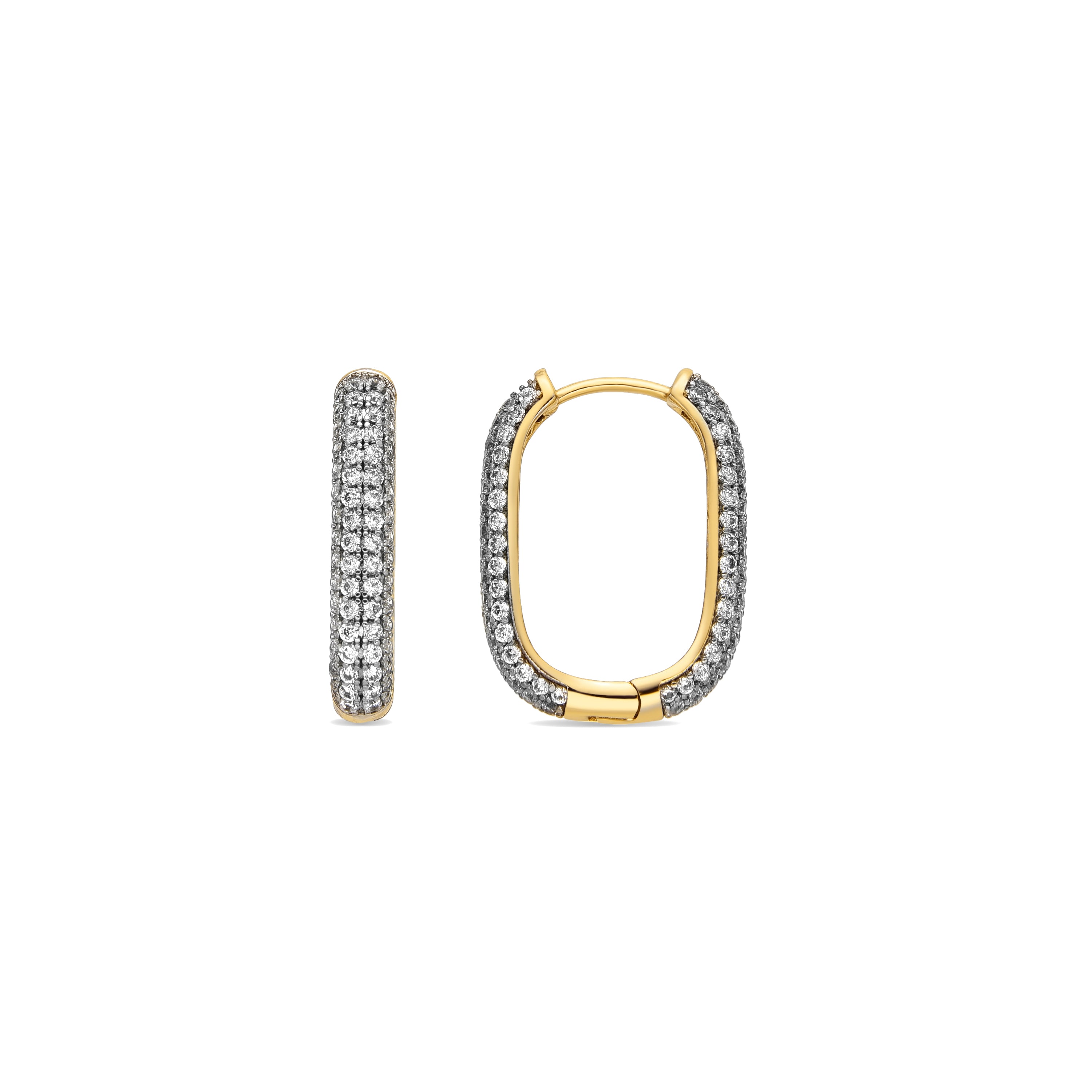 Pendientes con Circonita Brillante acabado oro 18k - Maykis