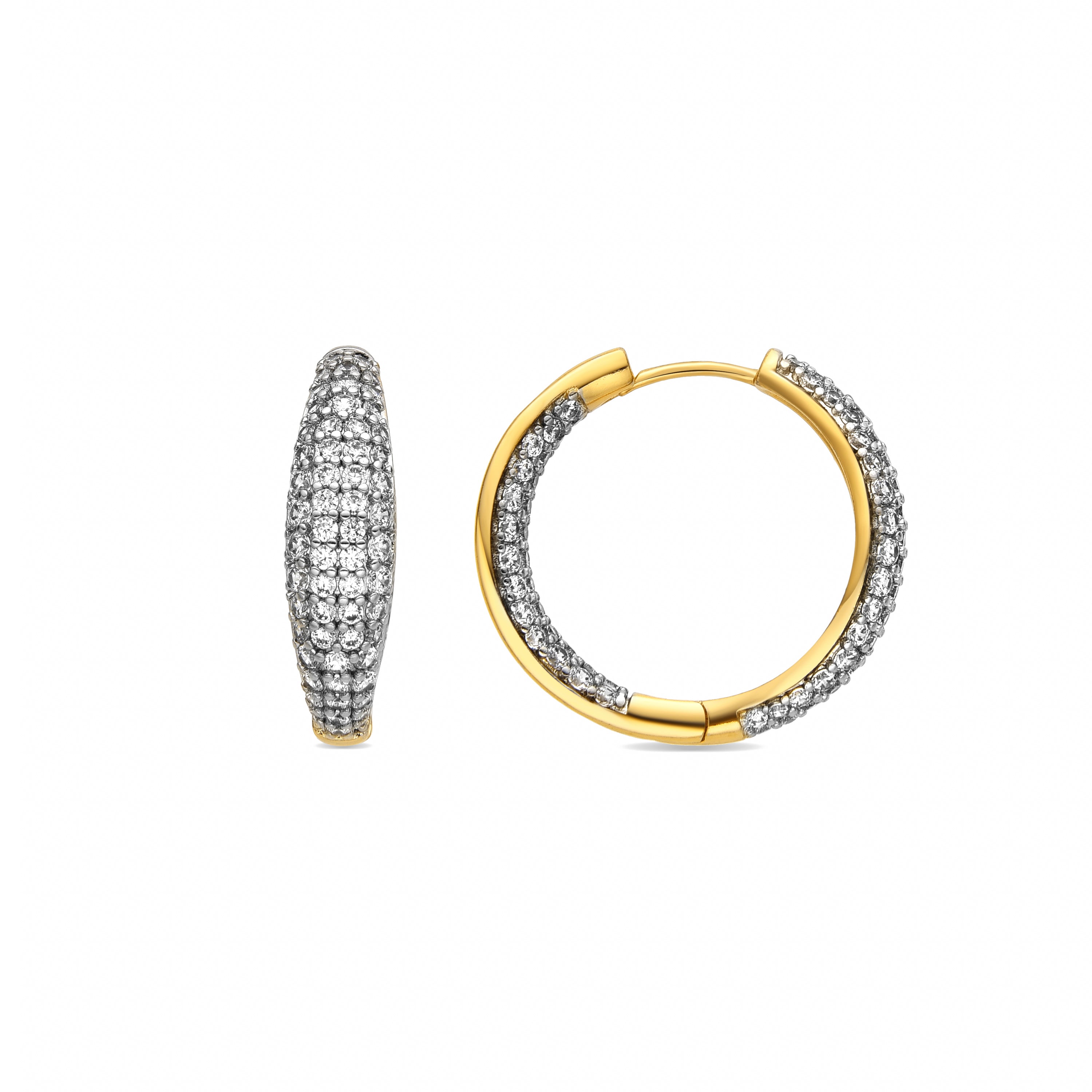 Pendientes con Circonita Brillante acabado oro 18k - Lioa