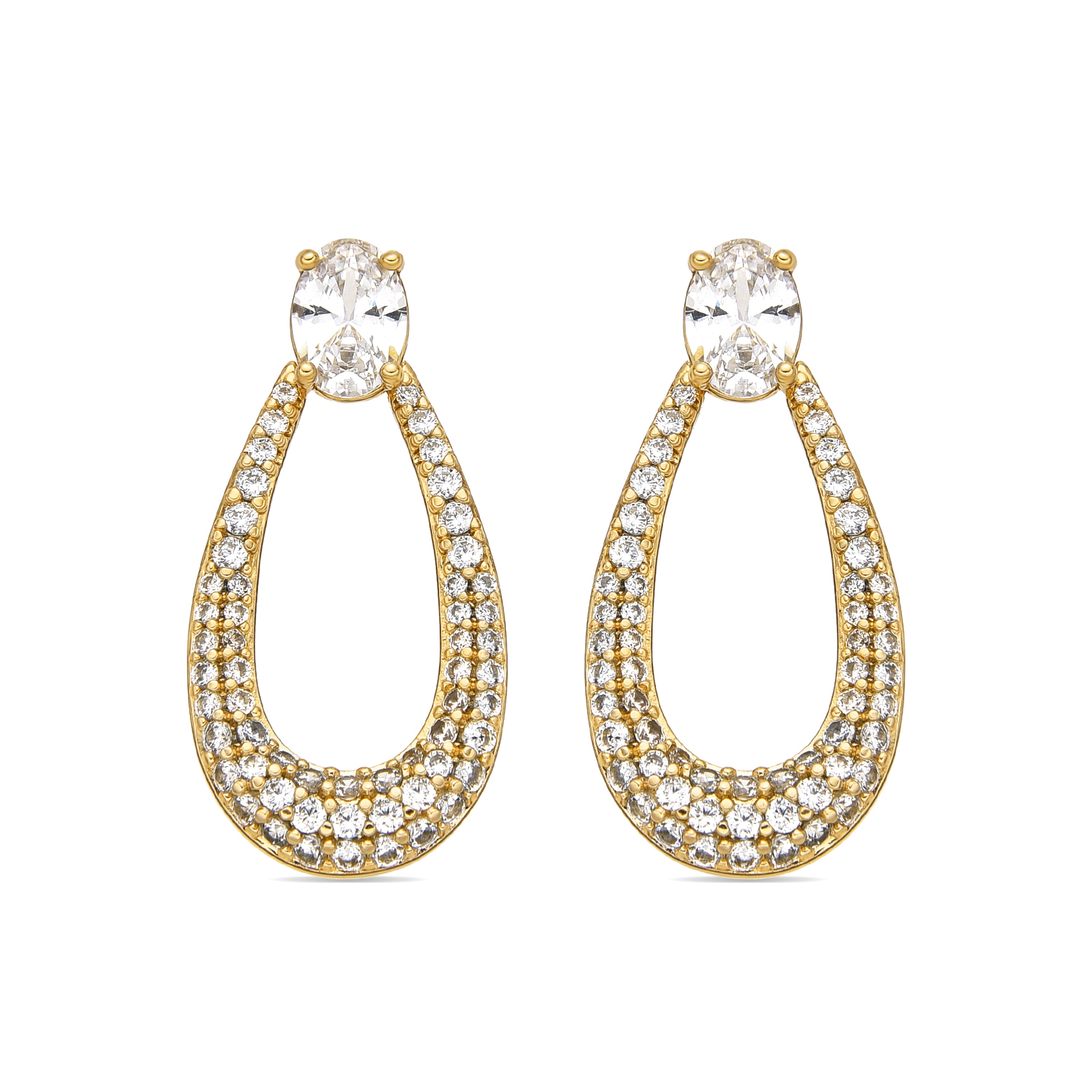 Pendientes con Circonita Brillante acabado oro 18k - Iame