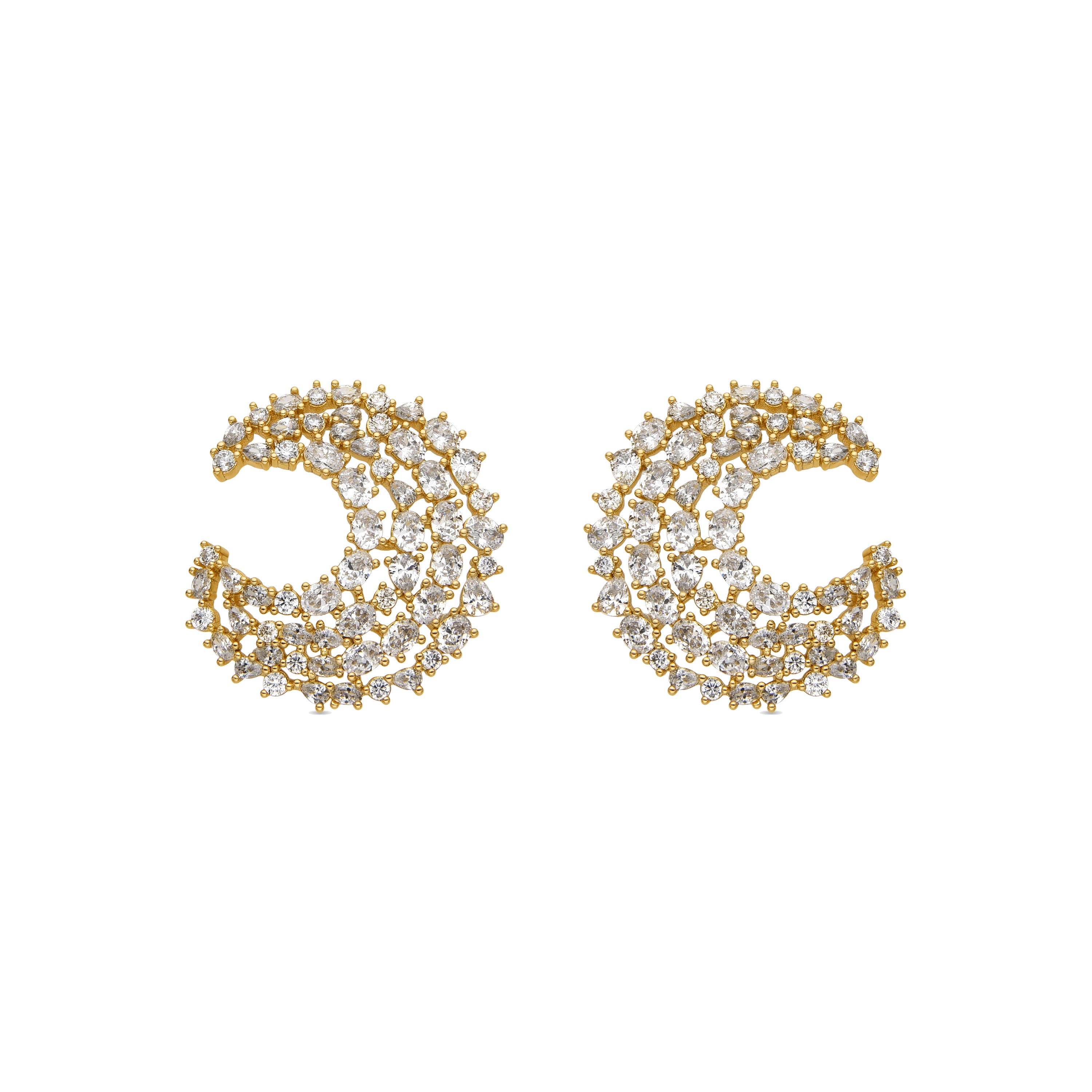 Pendientes con Circonita Brillante acabado oro 18k - Riaer