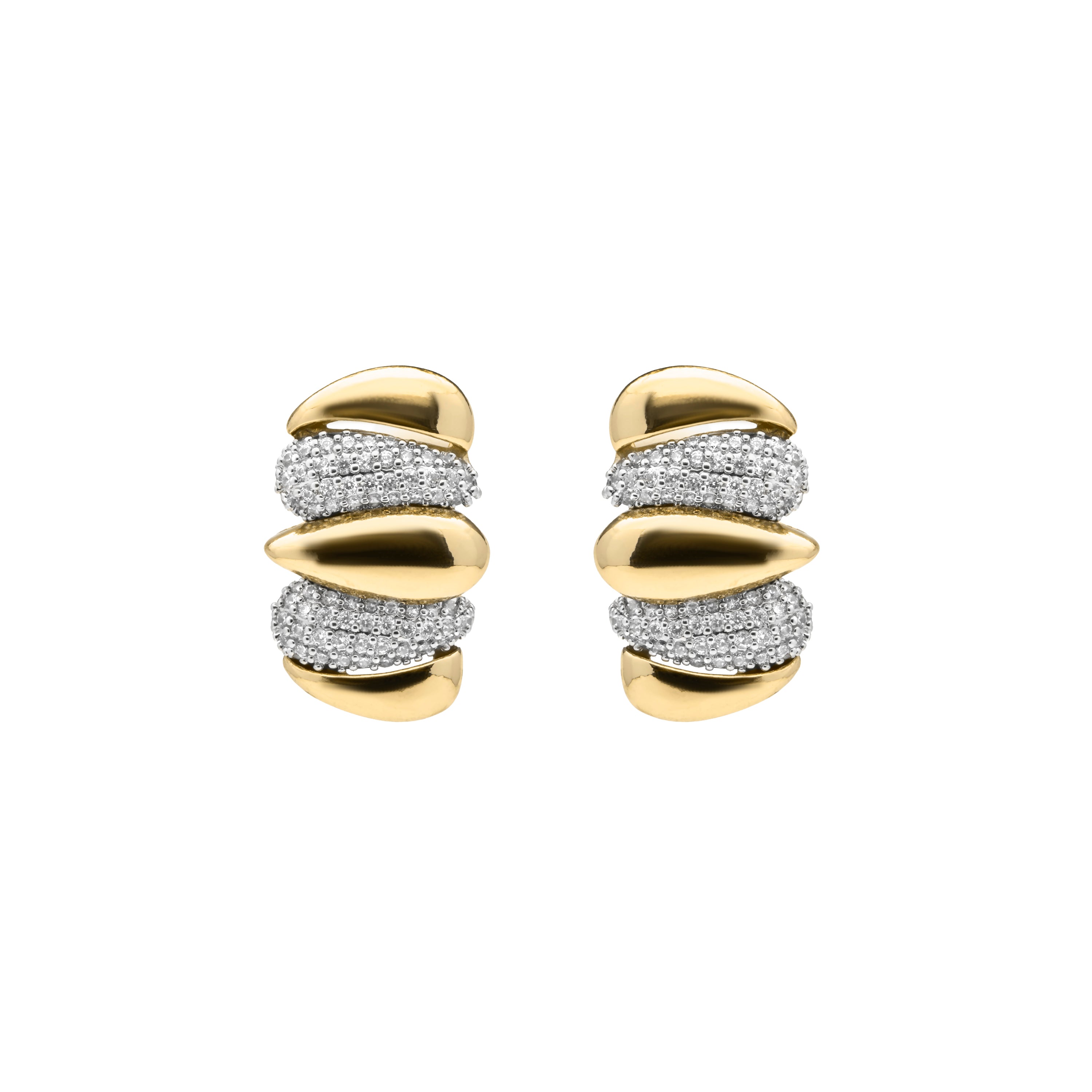 Pendientes de Circonita Brillante acabado en oro amarillo 18k - Catmi
