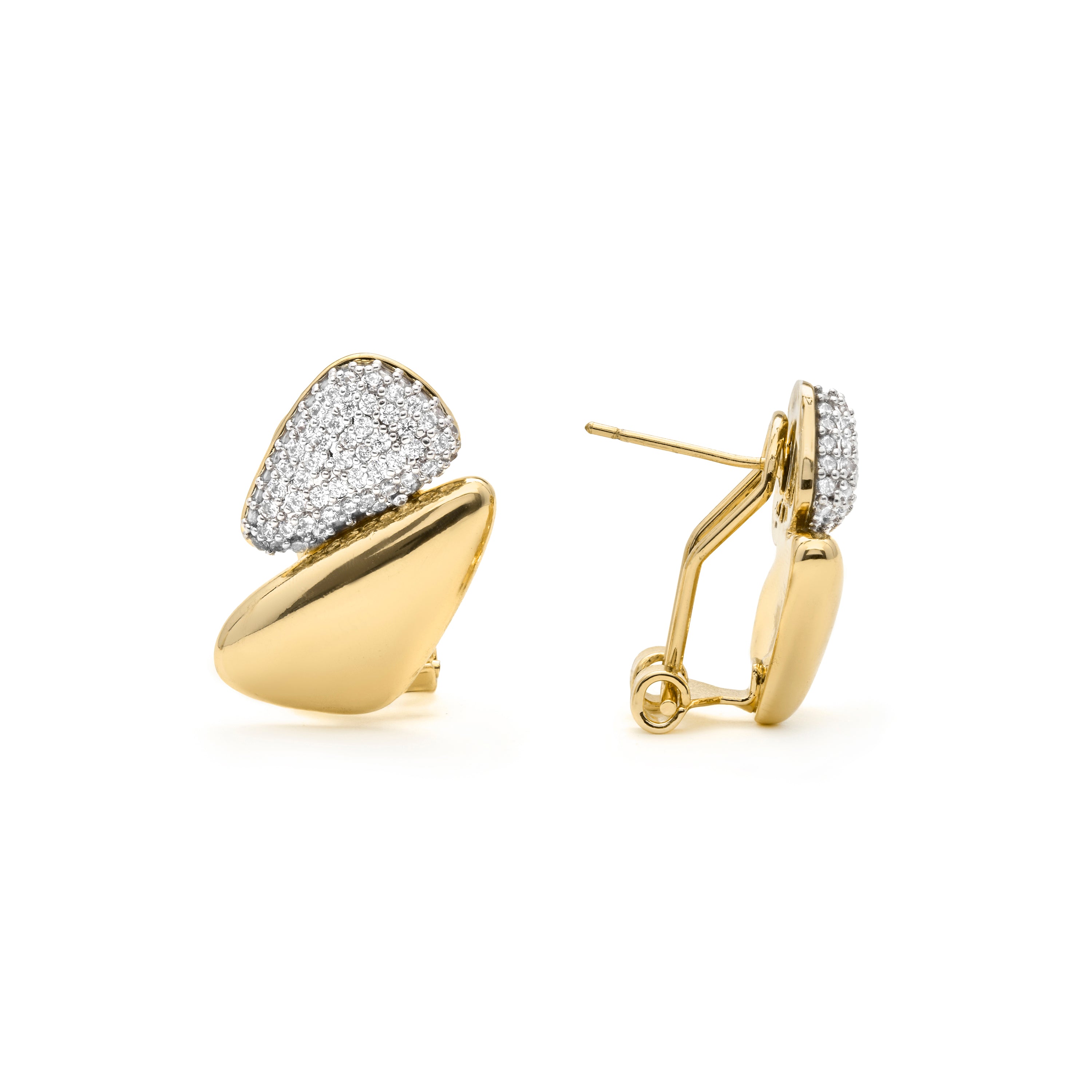 Pendientes de Circonita Brillante acabado en oro amarillo 18k - Kinfre