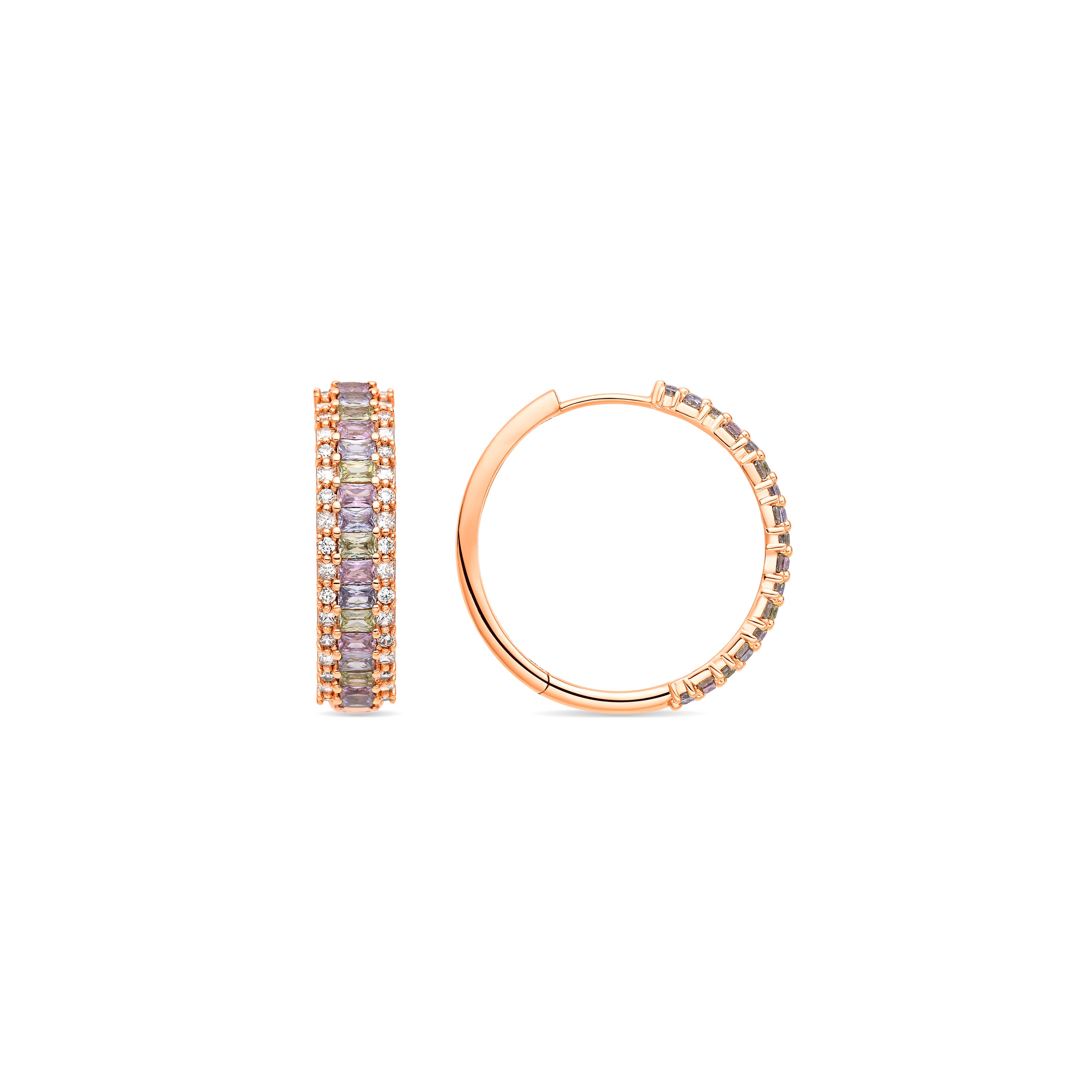 Pendientes de Circonita Multicolor acabado en oro amarillo de 18k - Primzu