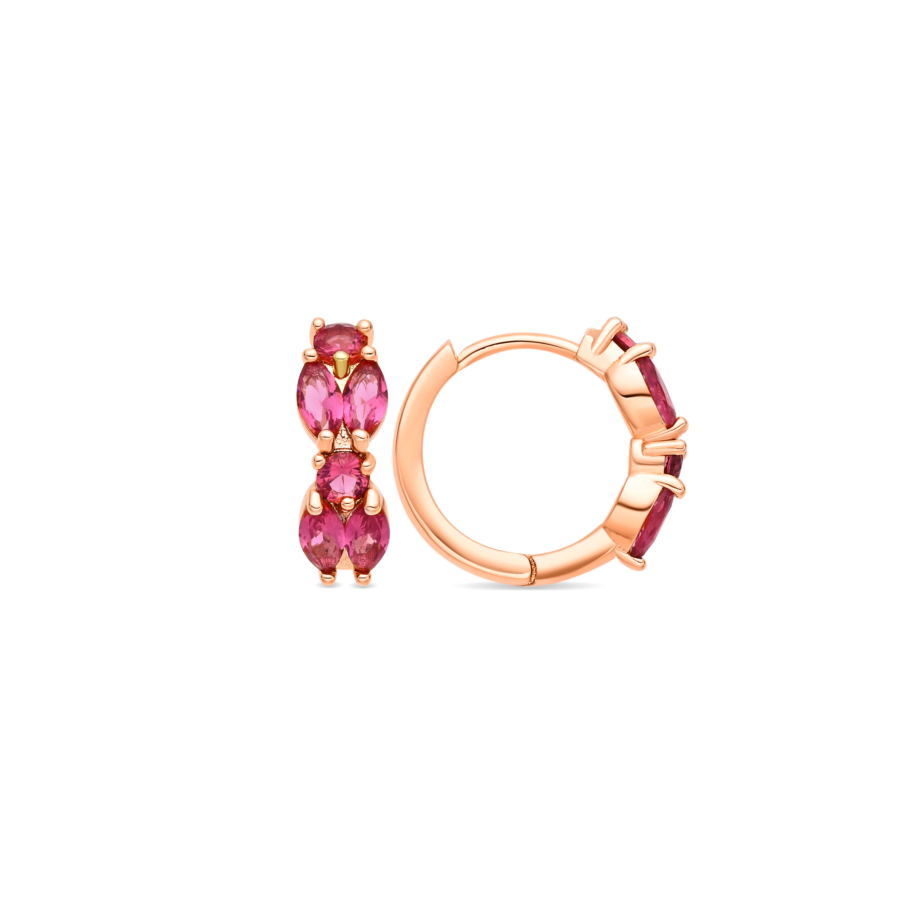 Pendientes de Circonita Rubí acabado en oro amarillo de 18k - Urmo