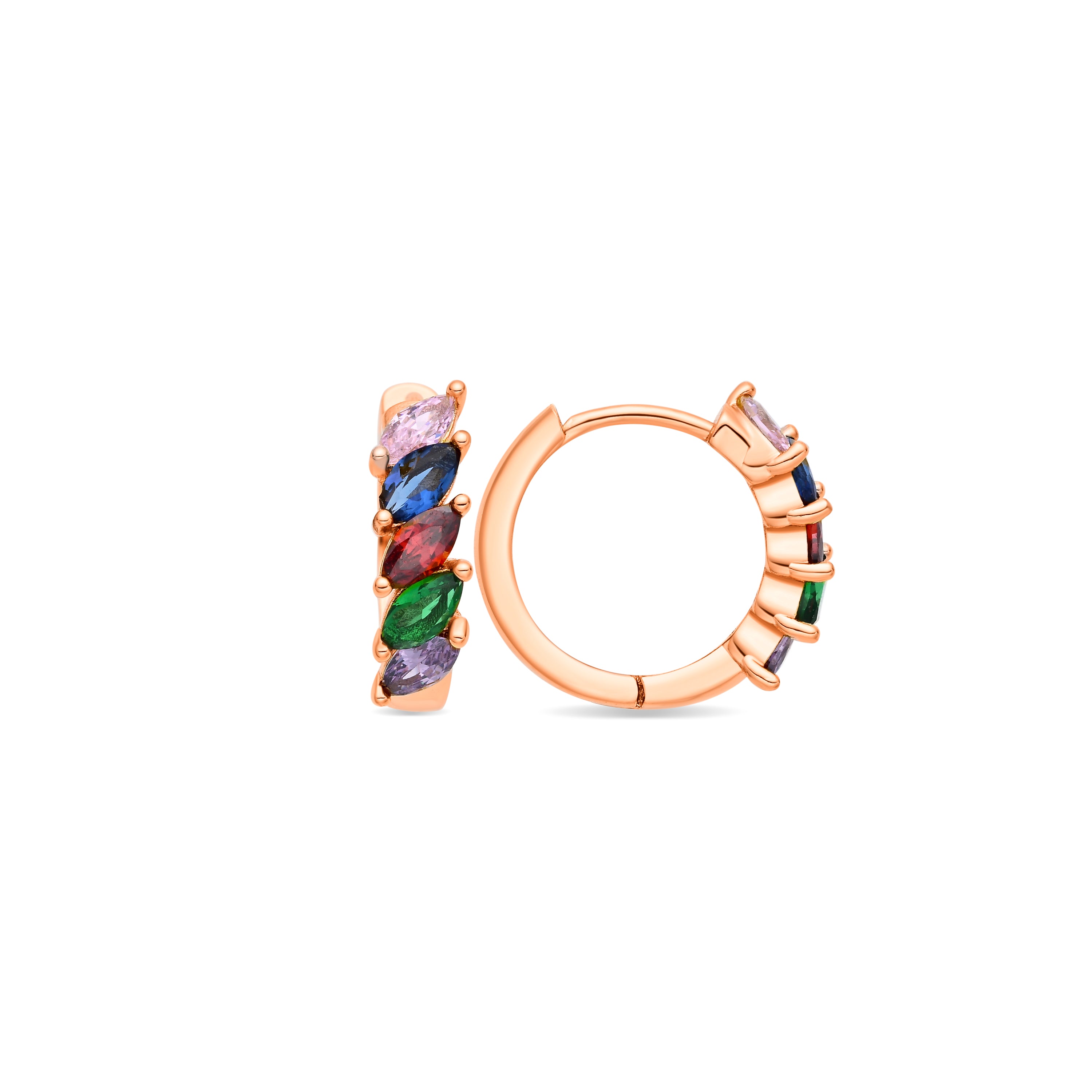 Pendientes de Circonita Multicolor acabado en oro amarillo de 18k - Widas