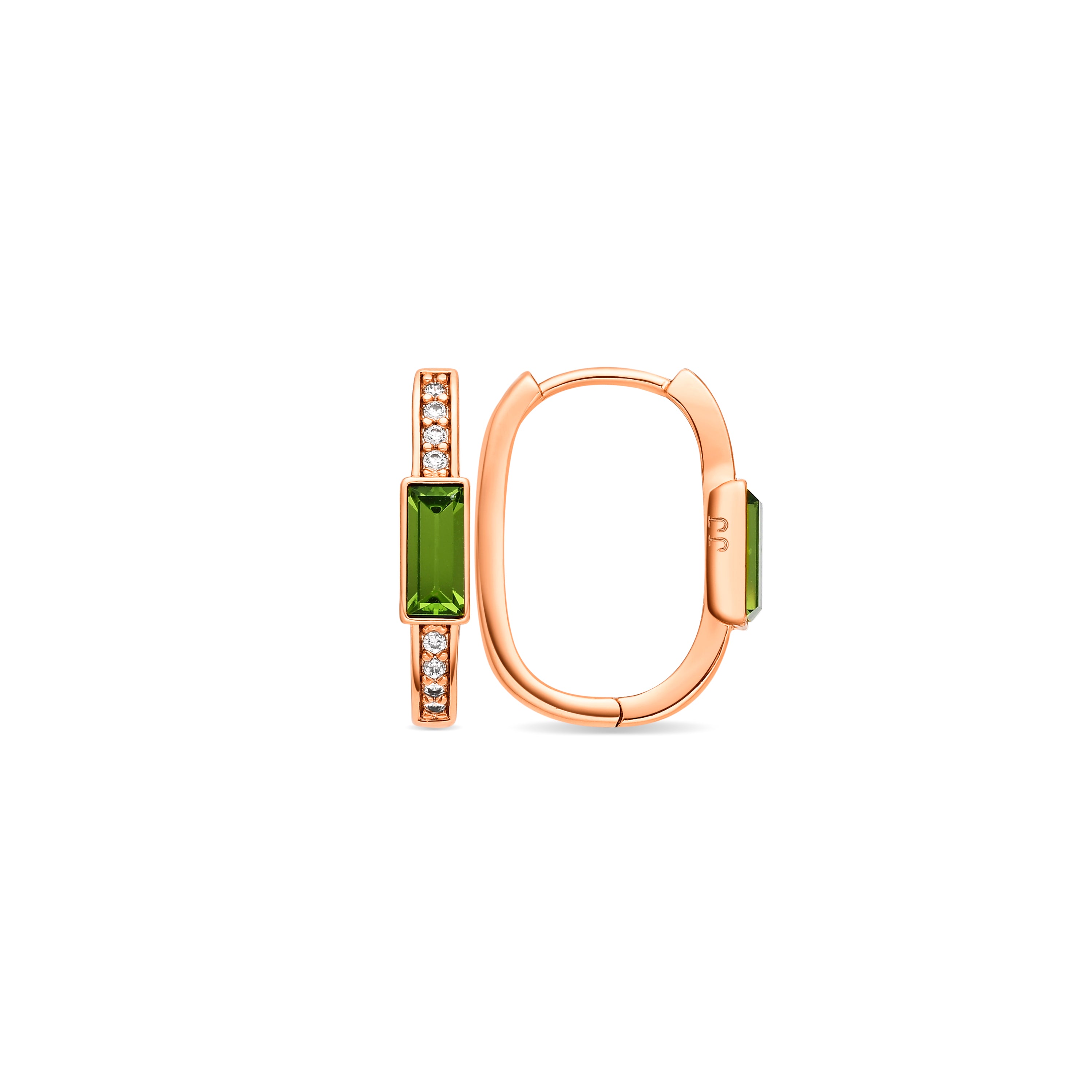 Pendientes de Circonita Peridoto acabado en oro amarillo de 18k - Rasbael