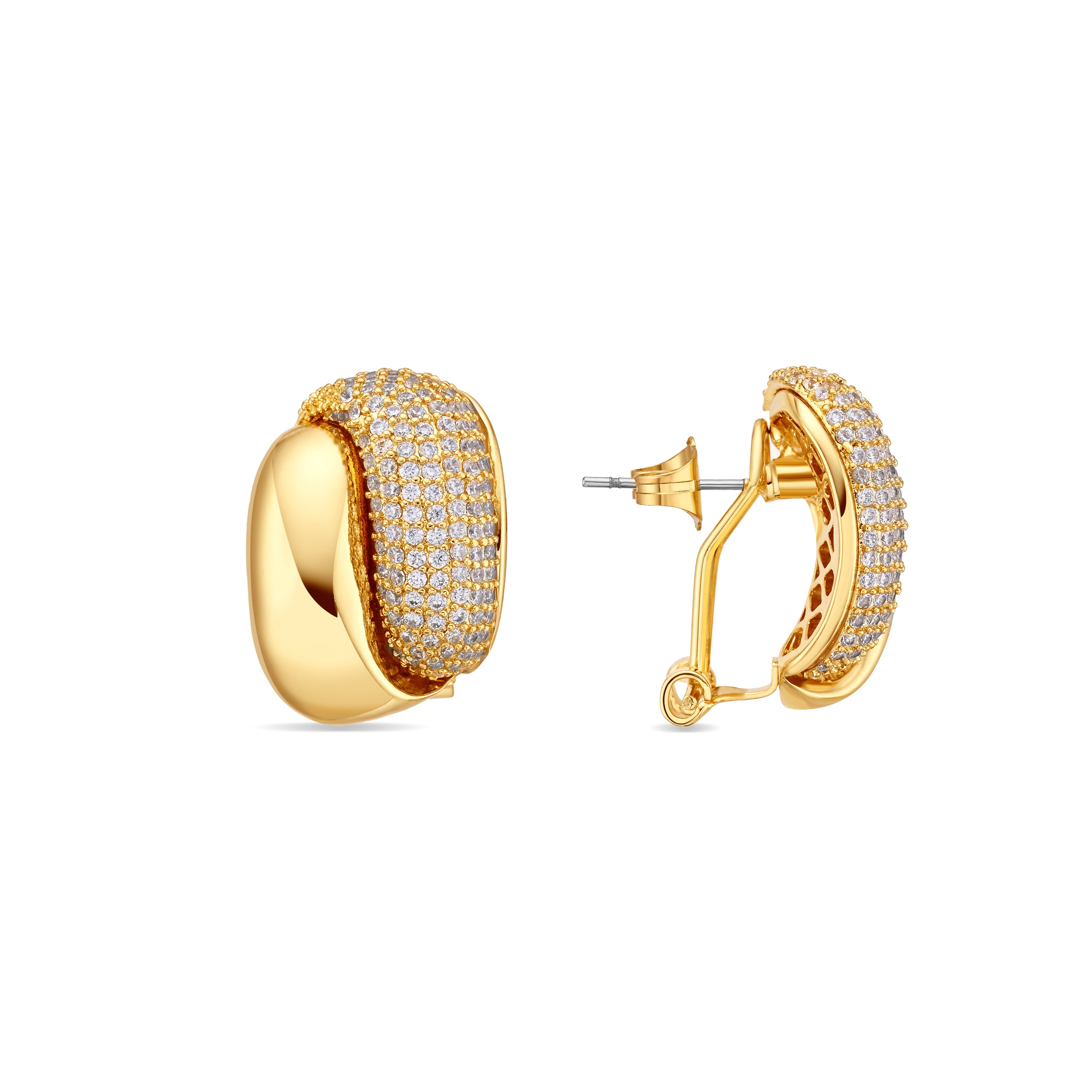 Pendientes de Circonita Brillante acabado en oro amarillo de 18k - Marin