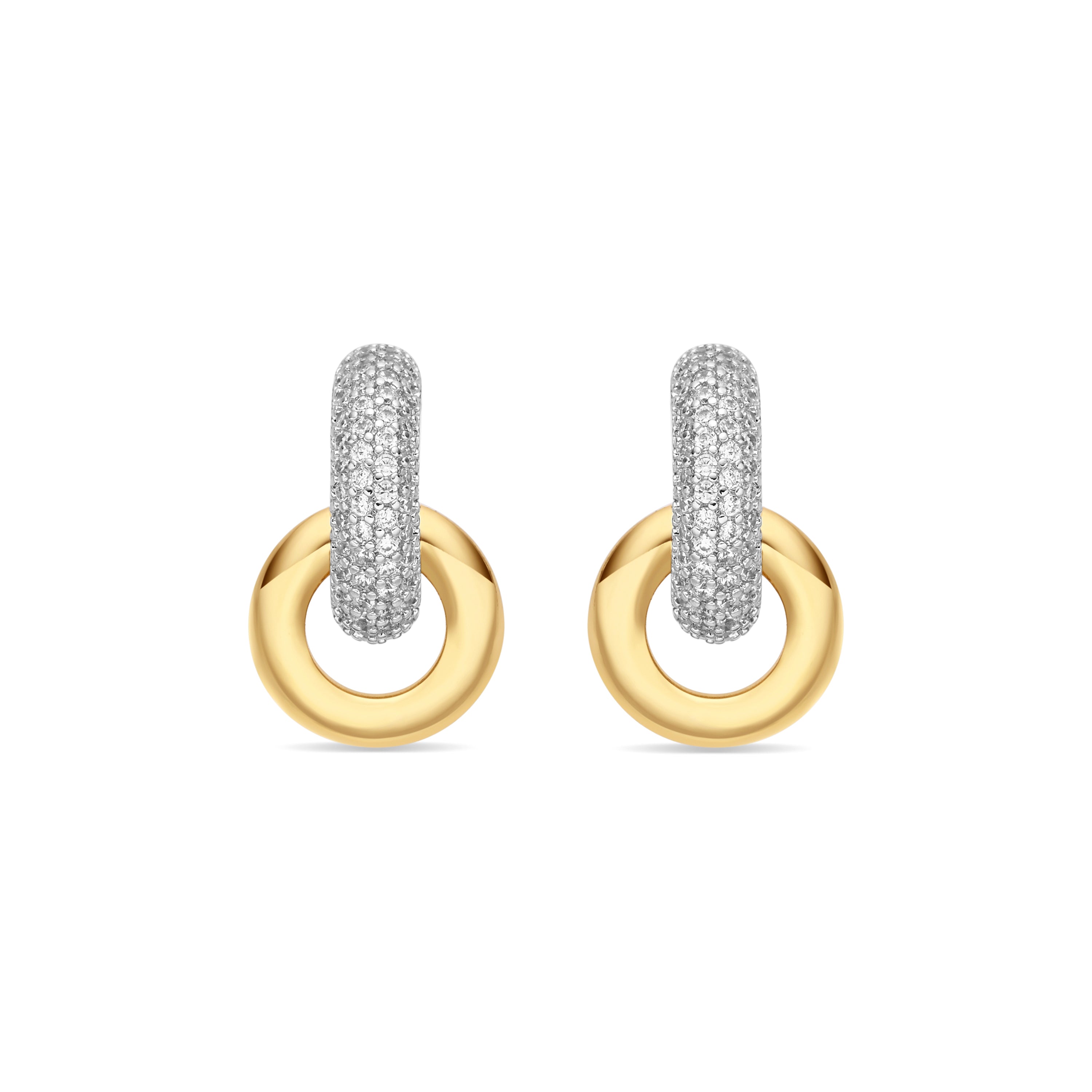 Pendientes de Circonita Brillante acabado en oro amarillo de 18k - Lepua