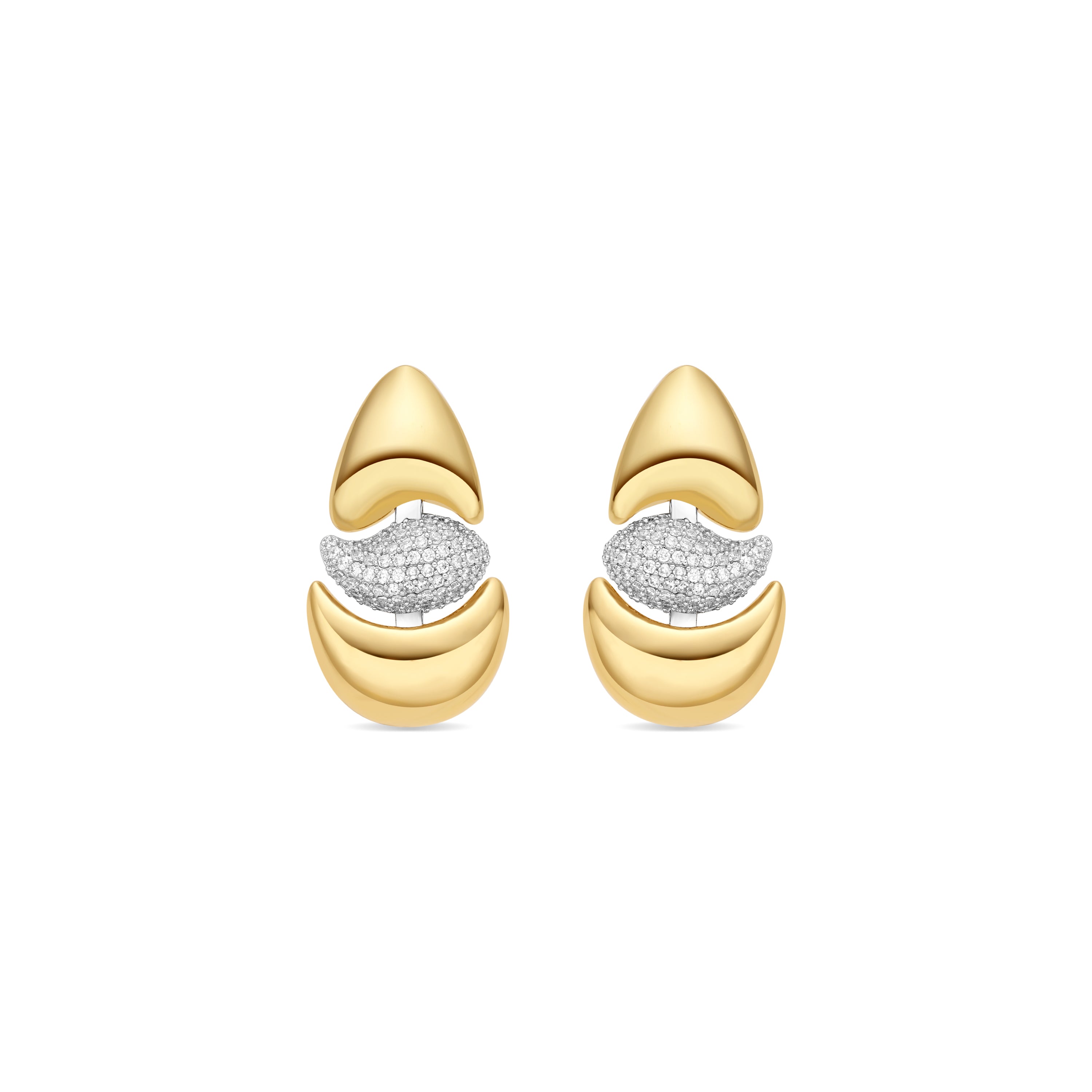 Pendientes de Circonita Brillante acabado en oro amarillo de 18k - Atlin