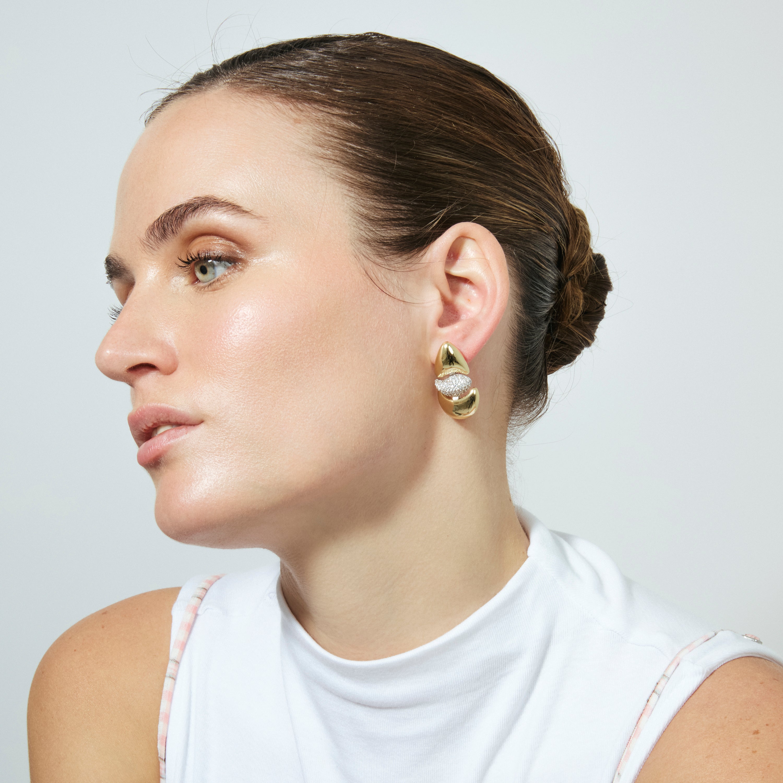 Pendientes de Circonita Brillante acabado en oro amarillo de 18k - Atlin