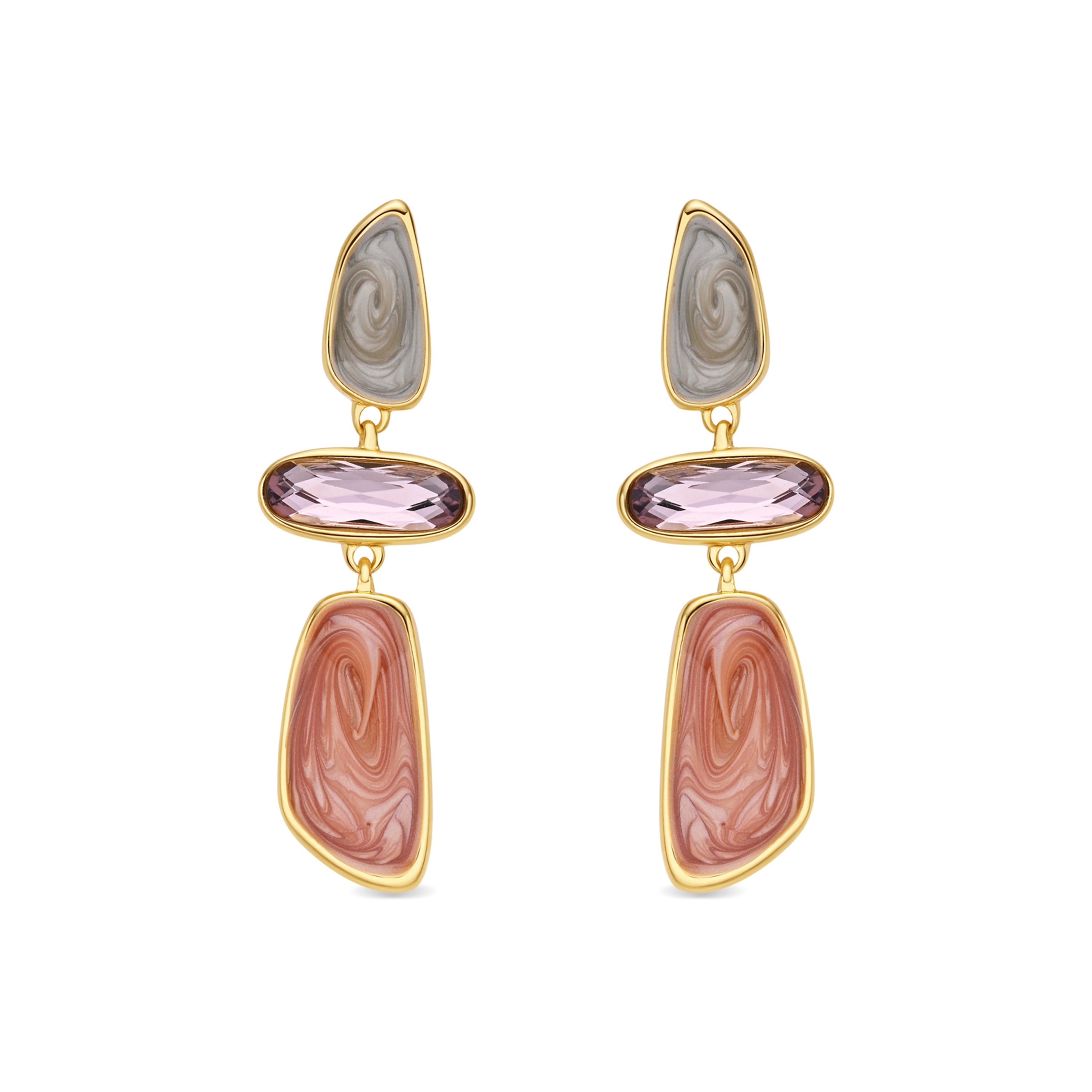 Pendientes de Lacado Multicolor acabado en oro amarillo de 18k - Wiso