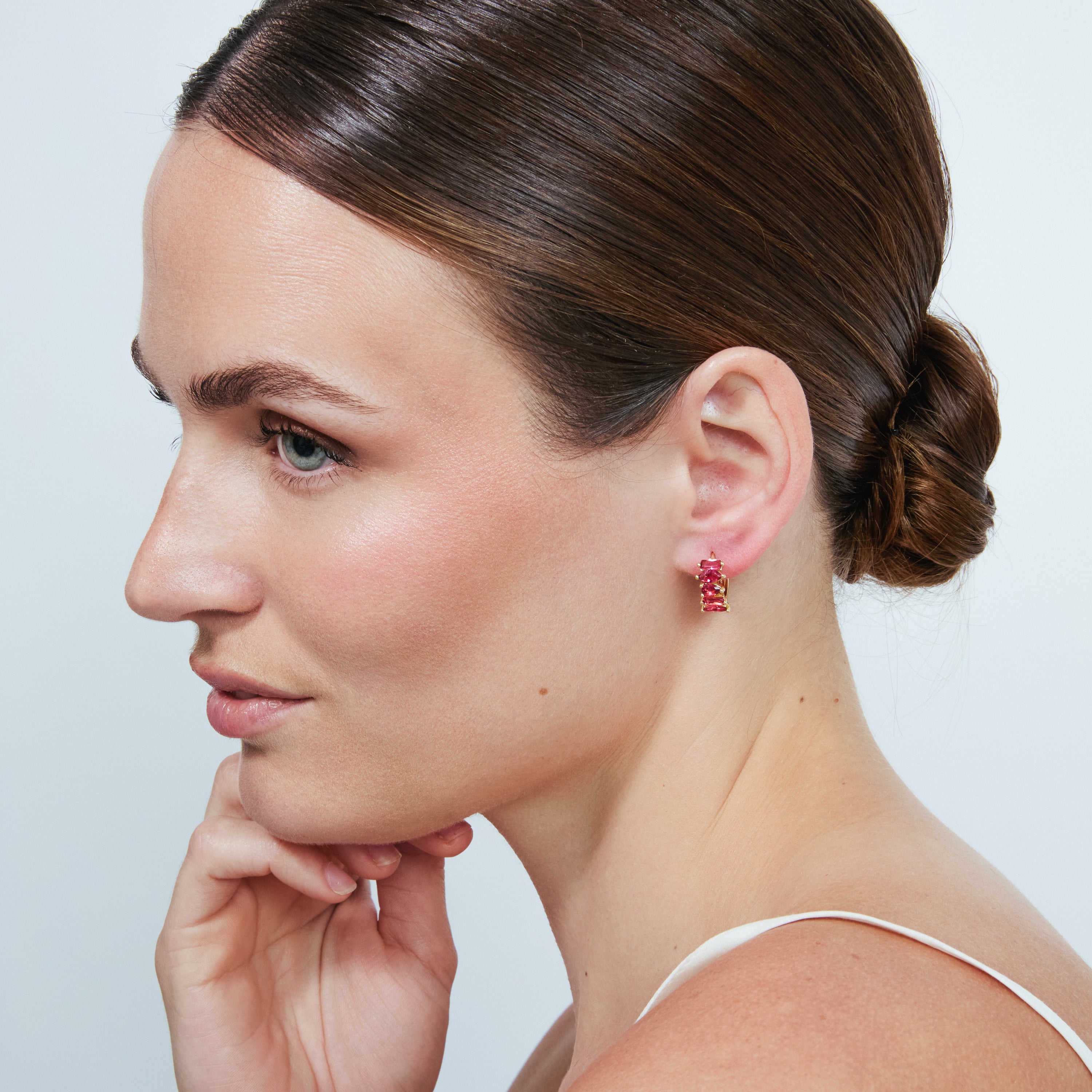 Pendientes de Aleación de Metal y Circonita Rubí acabado en oro amarillo de 18k - Haipol