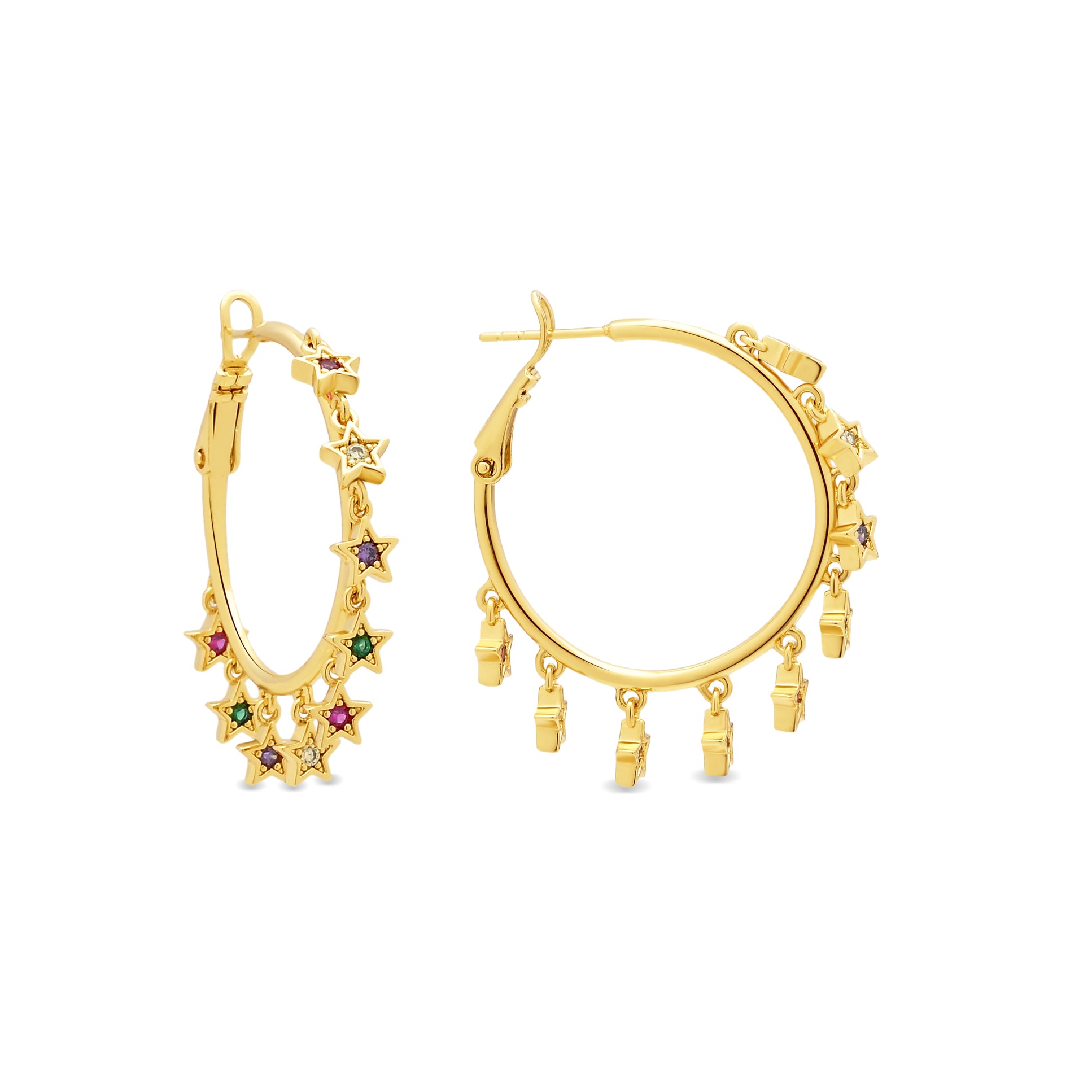 Pendientes de Aleación de Metal y Circonita Brillante acabado en oro amarillo de 18k - Isra