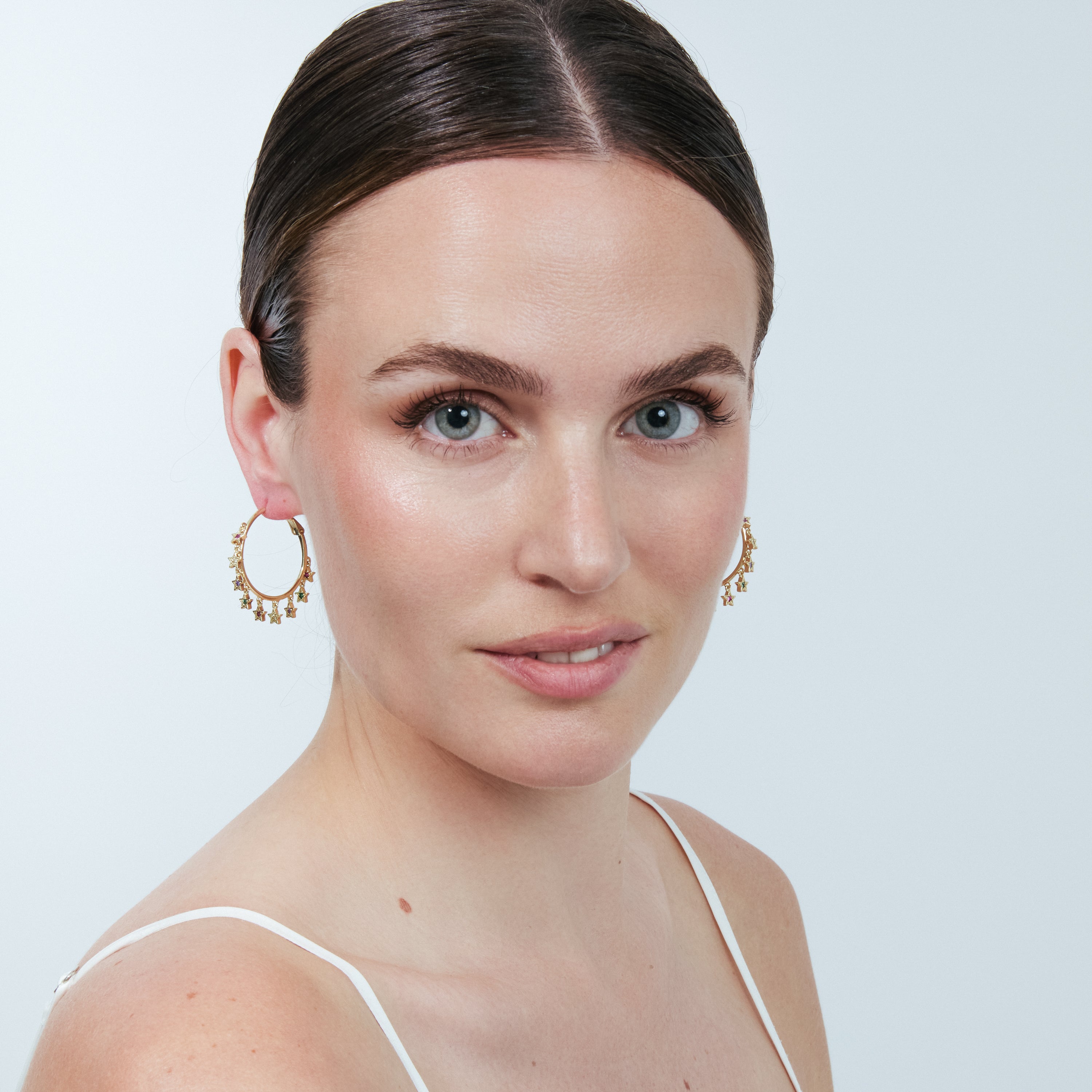 Pendientes de Aleación de Metal y Circonita Brillante acabado en oro amarillo de 18k - Isra