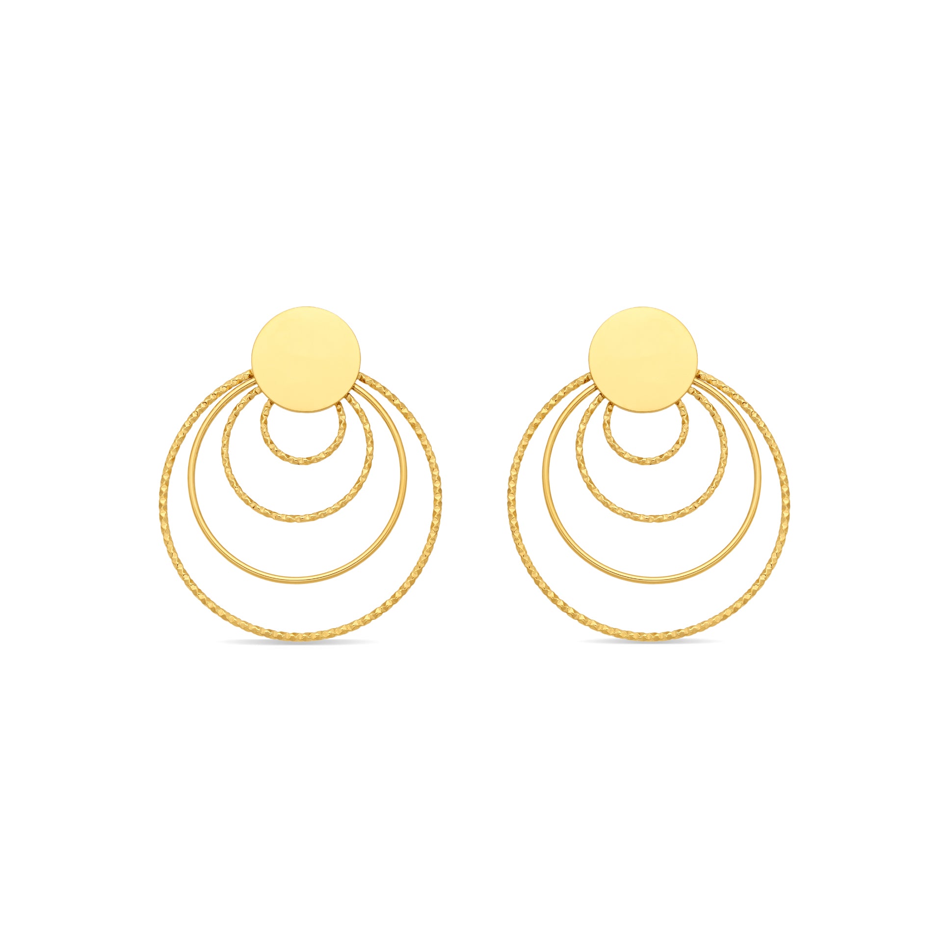 Pendientes acabado en oro amarillo de 18k - Lariy