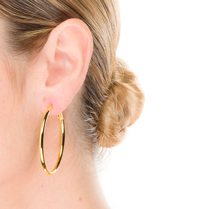 Pendientes de 45mm de diámetro acabado oro amarillo de 18K - Shashe