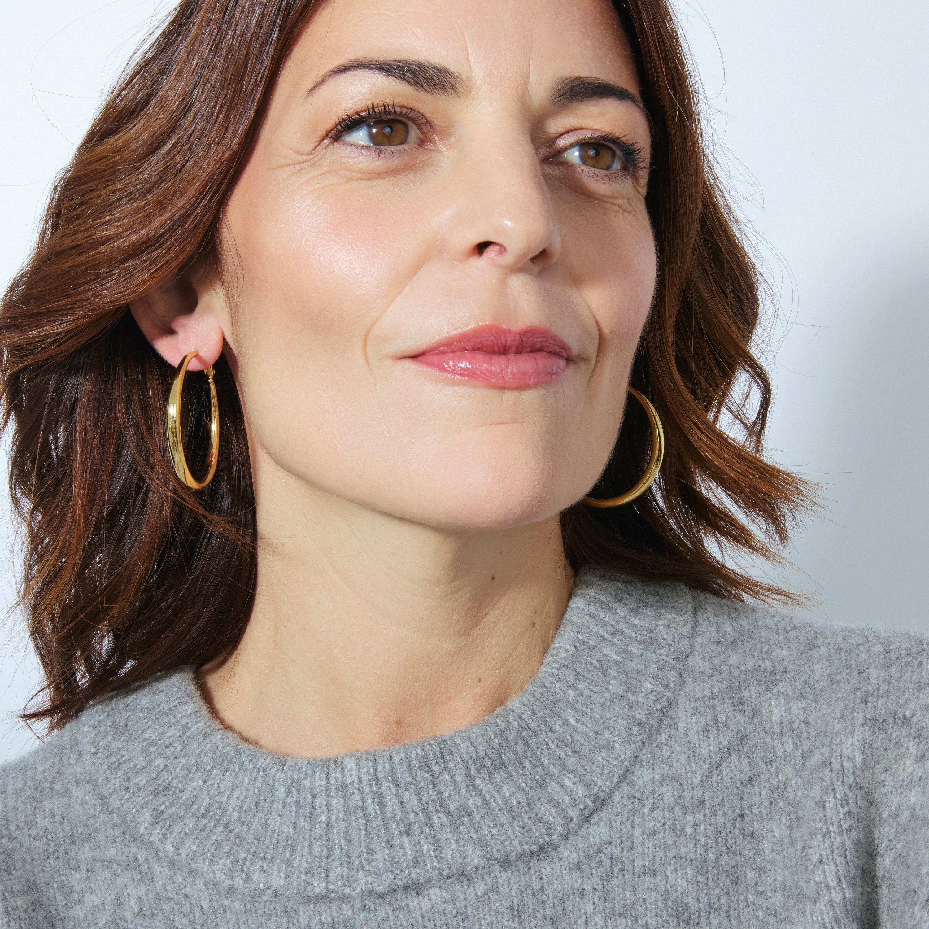 Pendientes de 41mm de diámetro acabado oro amarillo de 18K - Sira
