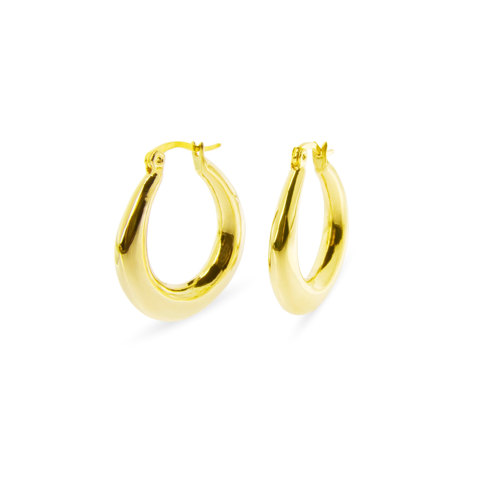 Pendientes de 27mm de diáemtro acabado oro amarillo de 18K - Oumy
